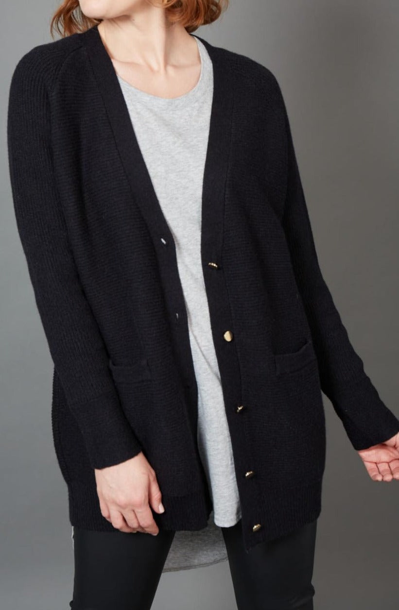 Kit Oversized Cardigan - Ebony - eb&ive Clothing - Knit Cardigan