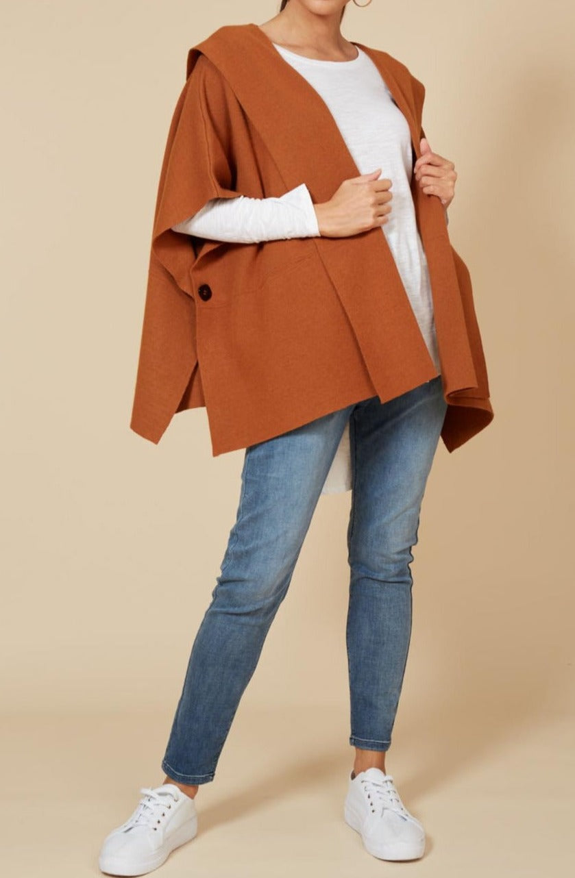 Kit Cape - Cinnamon - eb&ive Clothing - Knit Cape One Size