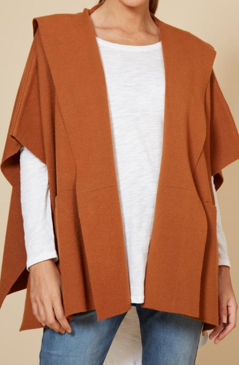 Kit Cape - Cinnamon - eb&ive Clothing - Knit Cape One Size