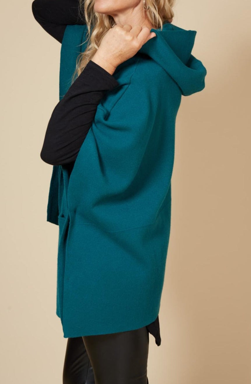 Kit Cape - Teal - eb&ive Clothing - Knit Cape One Size