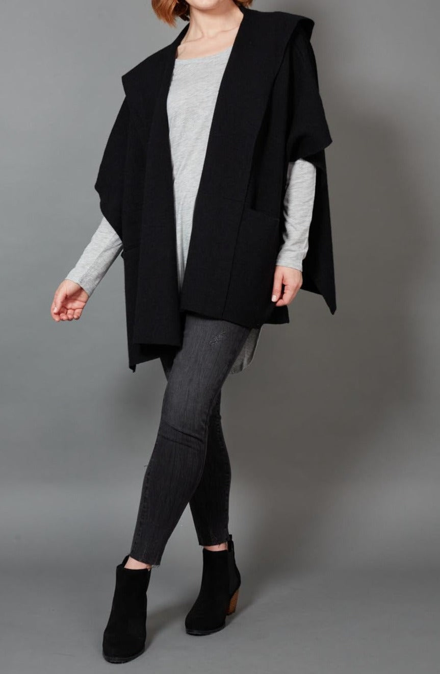 Kit Cape - Ebony - eb&ive Clothing - Knit Cape One Size