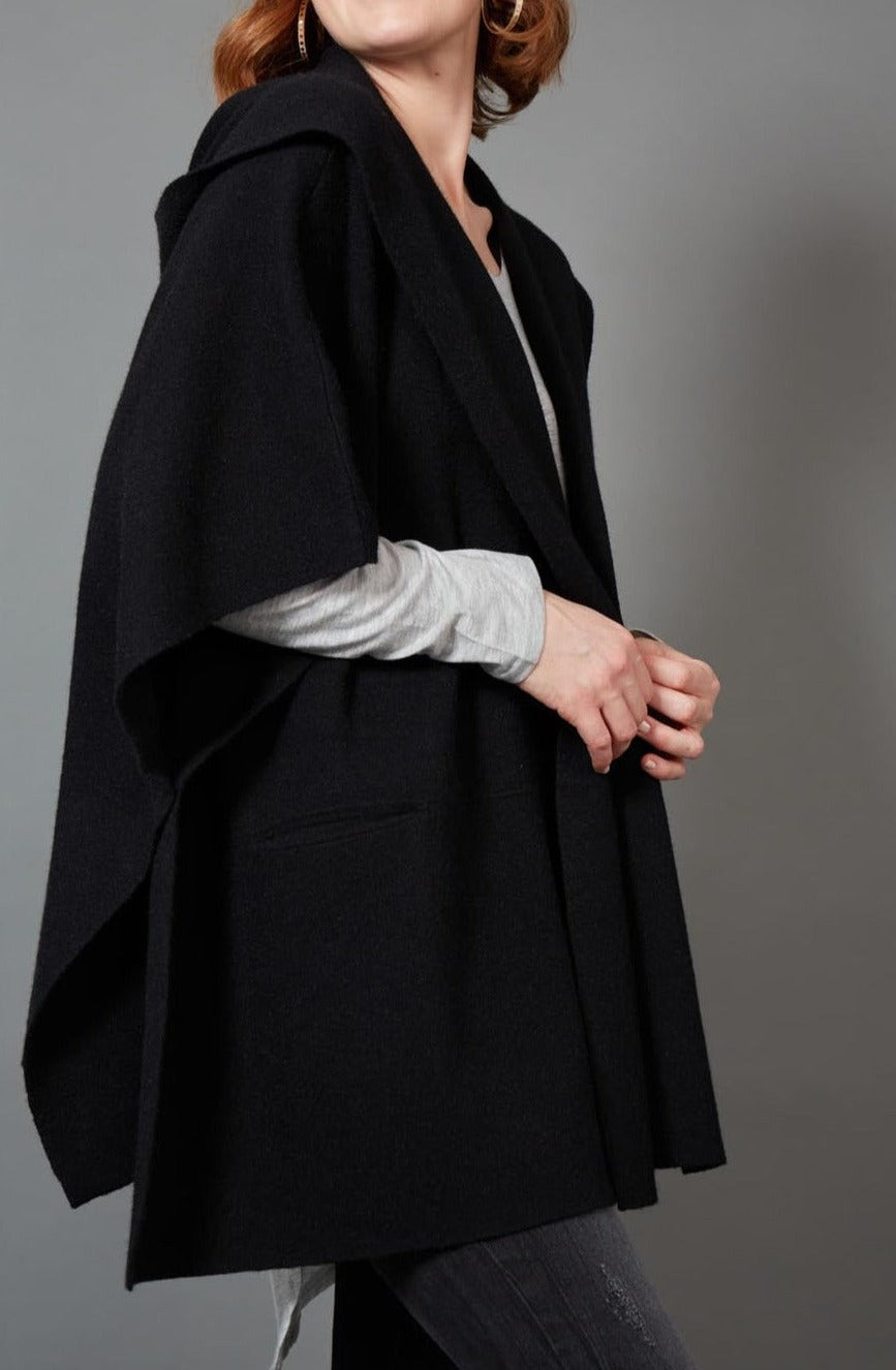 Kit Cape - Ebony - eb&ive Clothing - Knit Cape One Size