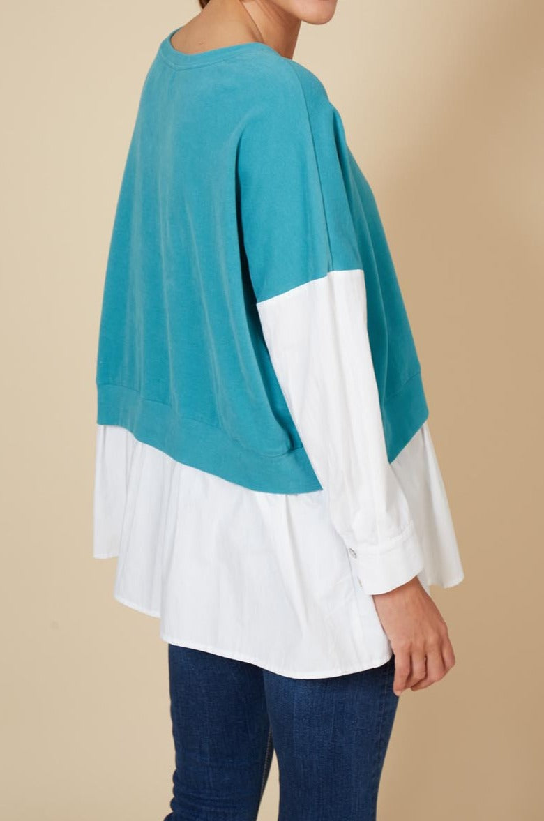 Martini Shirt Top - Teal - eb&ive Clothing - Top Tshirt L/S Relaxed