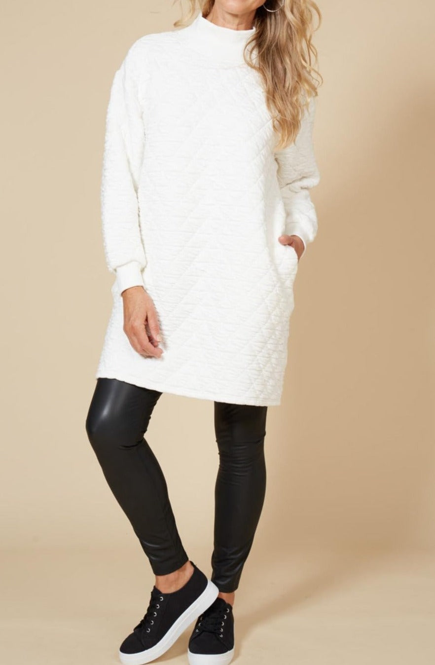 La Vida Relaxed Top/Dress - Blanc - eb&ive Clothing - Top Dress