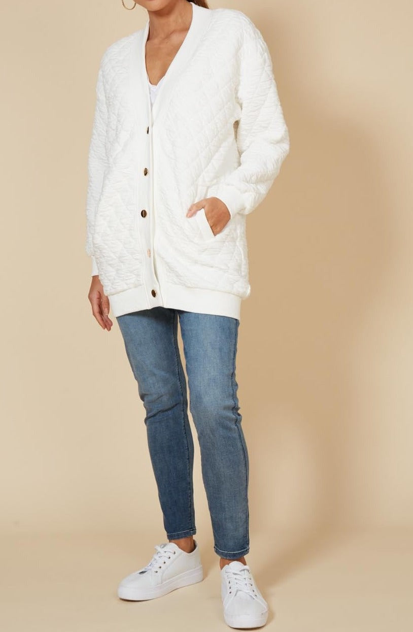 La Vida Relaxed Cardigan - Blanc - eb&ive Clothing - Cardigan