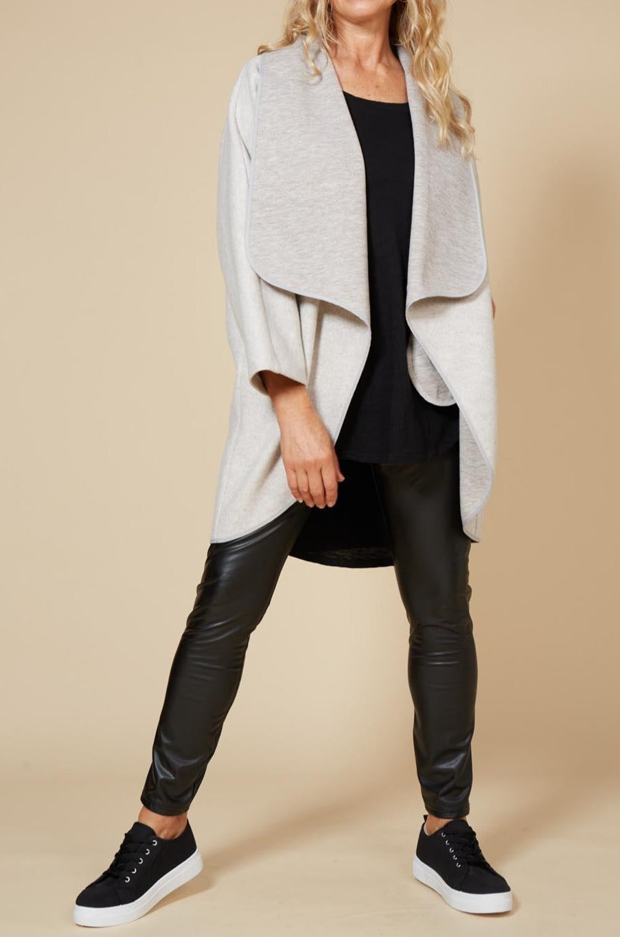 Klein Wrap Jacket - Gray - eb&ive Clothing - Kimono Cape Short