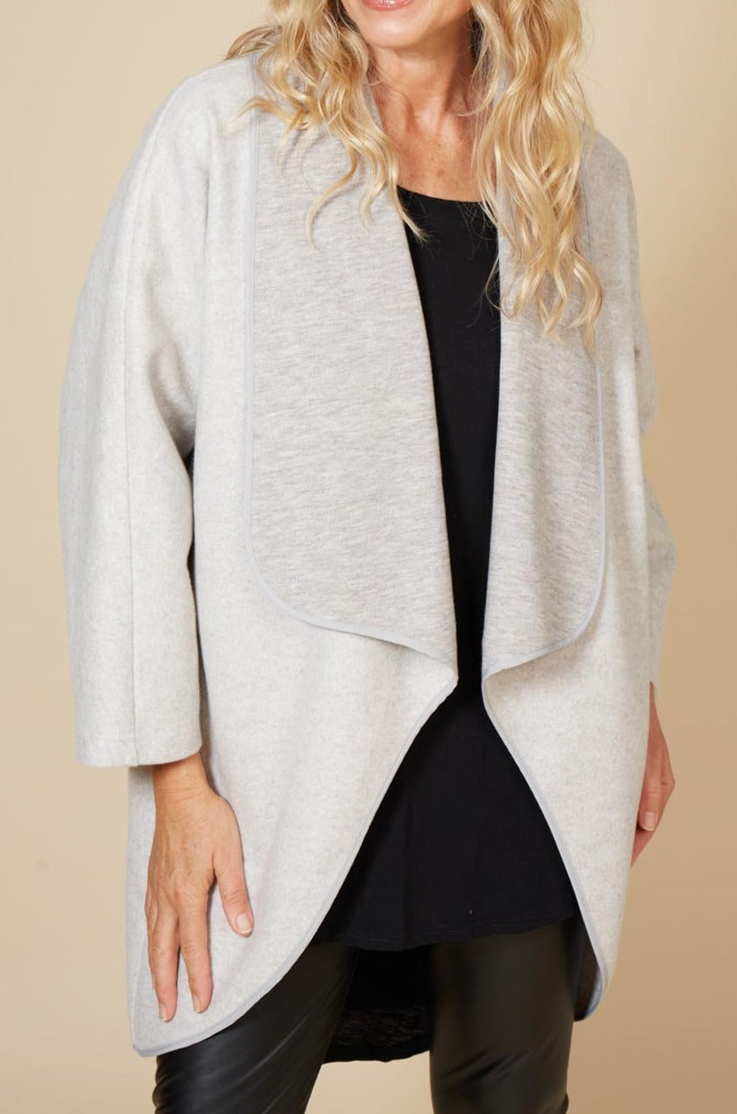 Klein Wrap Jacket - Gray - eb&ive Clothing - Kimono Cape Short