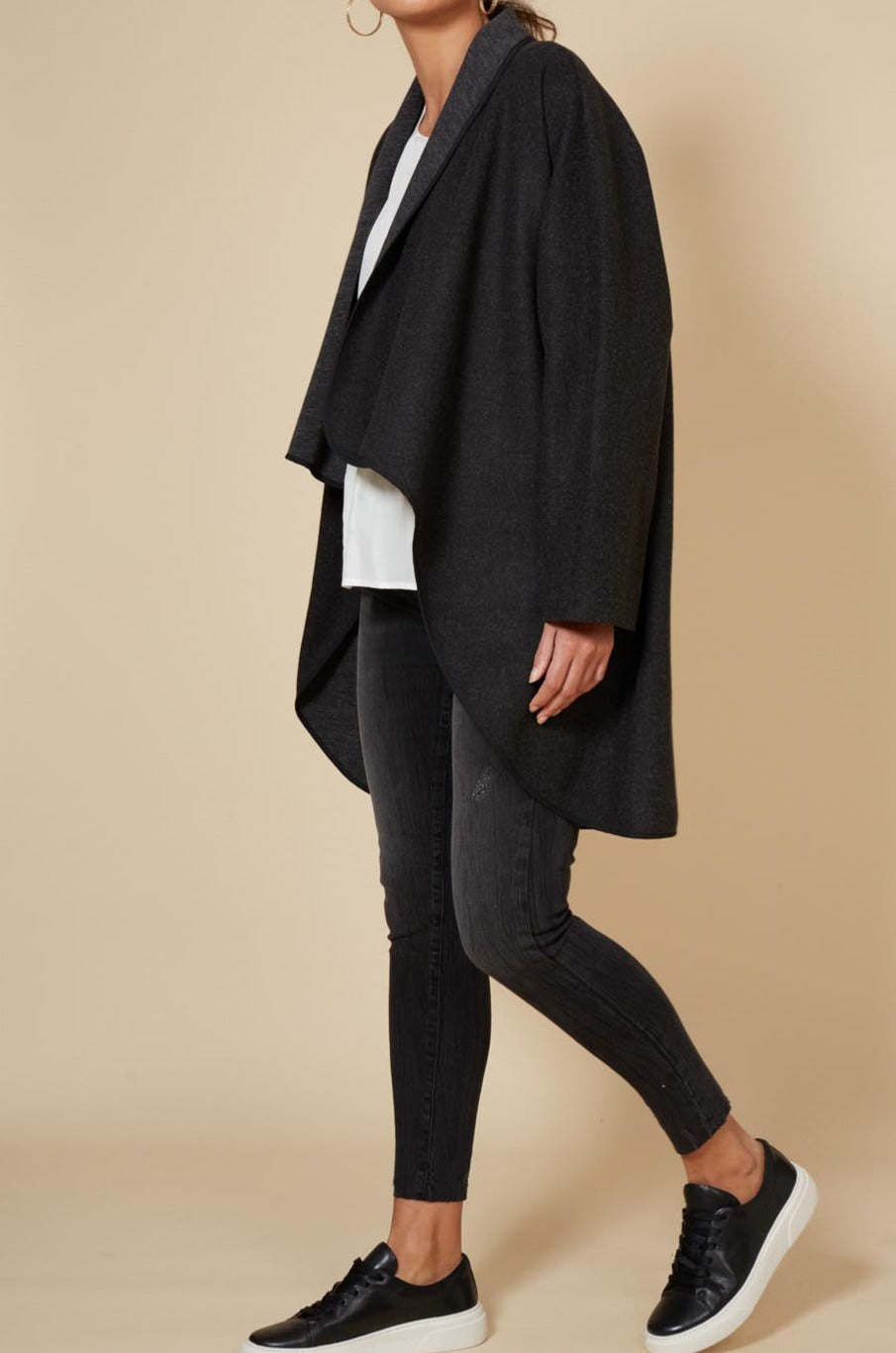 Klein Wrap Jacket - Fossil - eb&ive Clothing - Kimono Cape Short