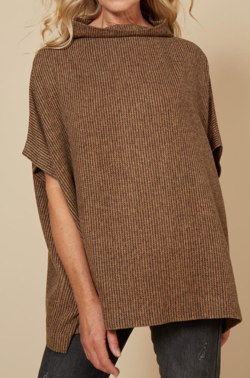 Pepa Poncho - Walnut - eb&ive Clothing - Knit Poncho One Size