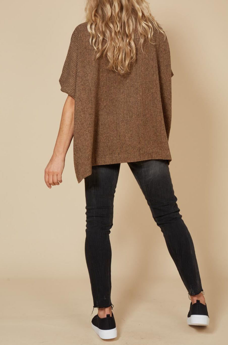 Pepa Poncho - Walnut - eb&ive Clothing - Knit Poncho One Size