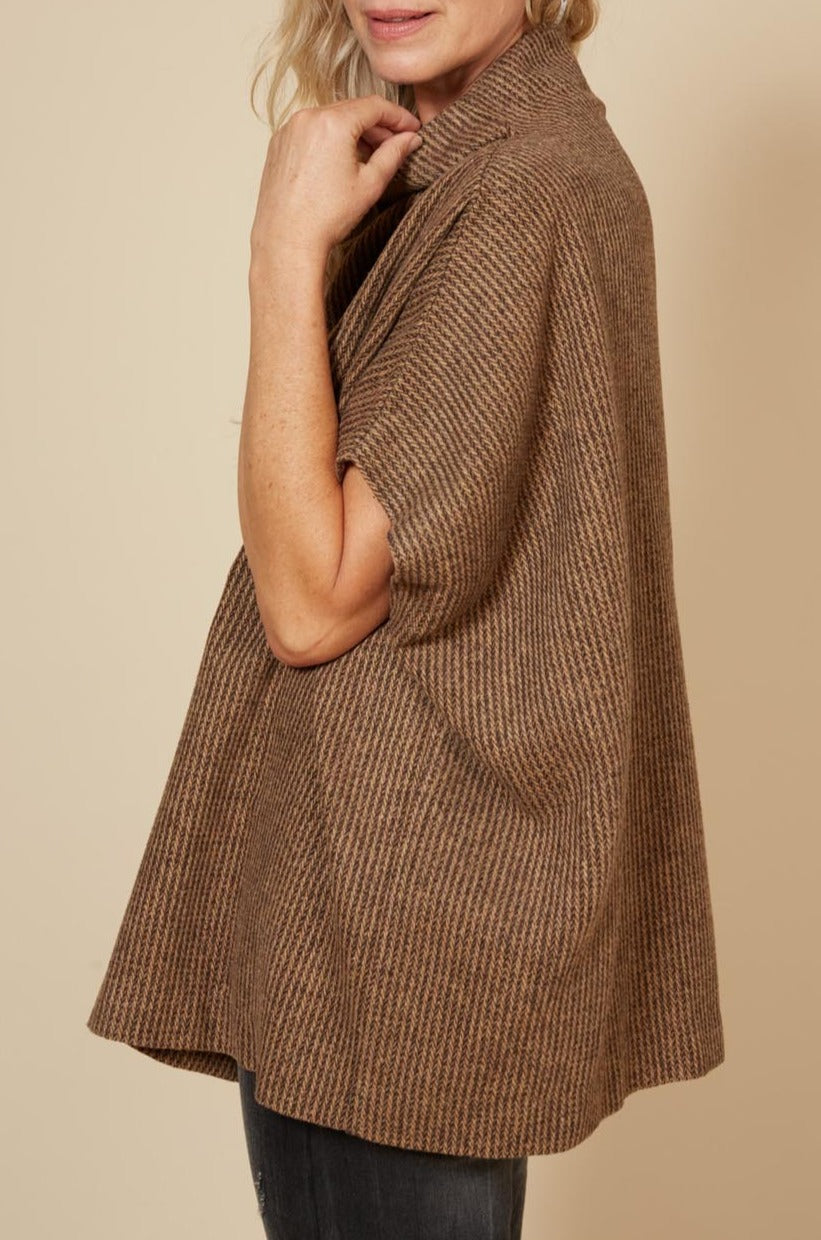 Pepa Poncho - Walnut - eb&ive Clothing - Knit Poncho One Size