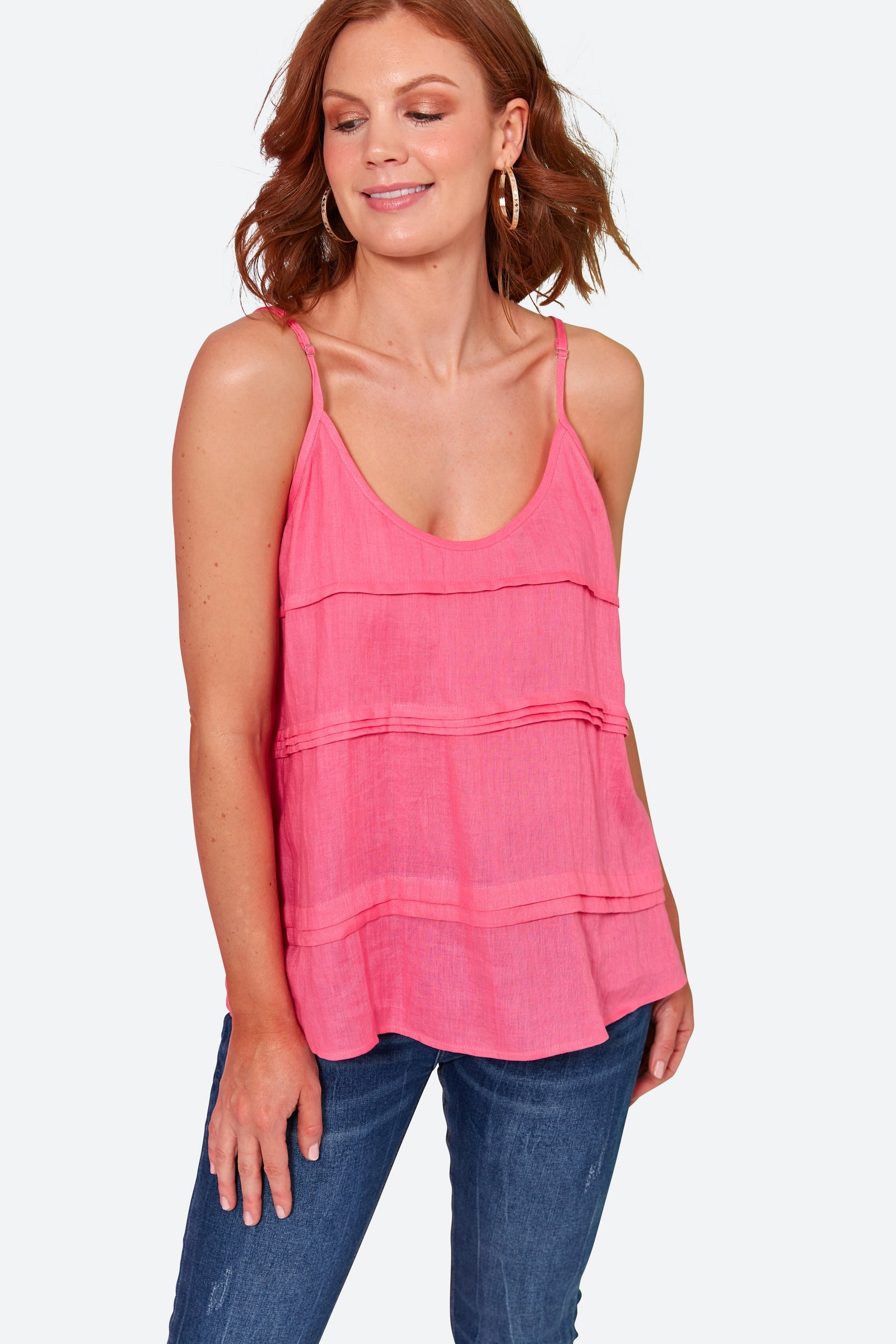 La Vie Tank - Candy - eb&ive Clothing - Top Strappy Linen
