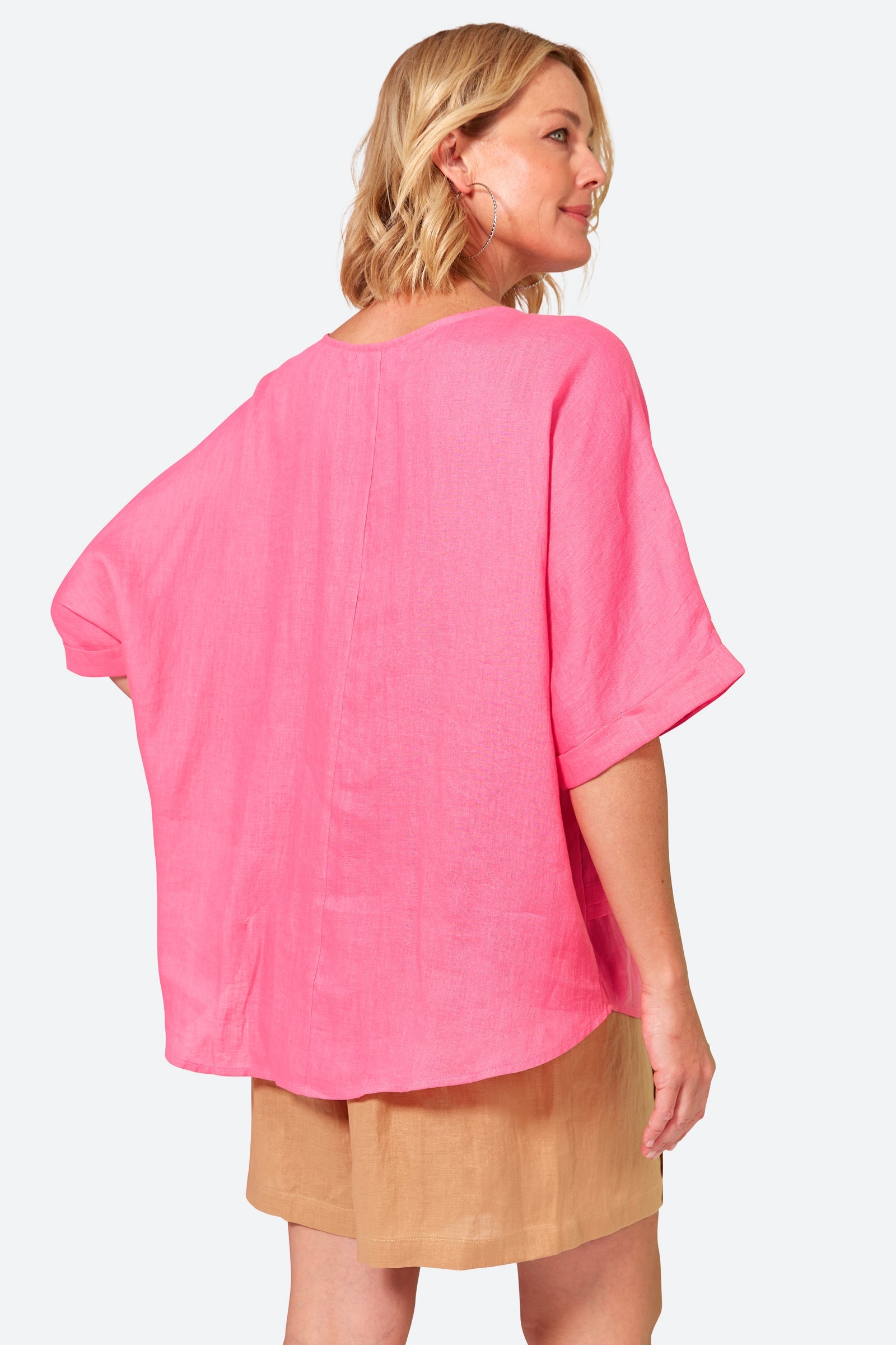 La Vie Pintuck Top - Candy - eb&ive Clothing - Top S/S Linen