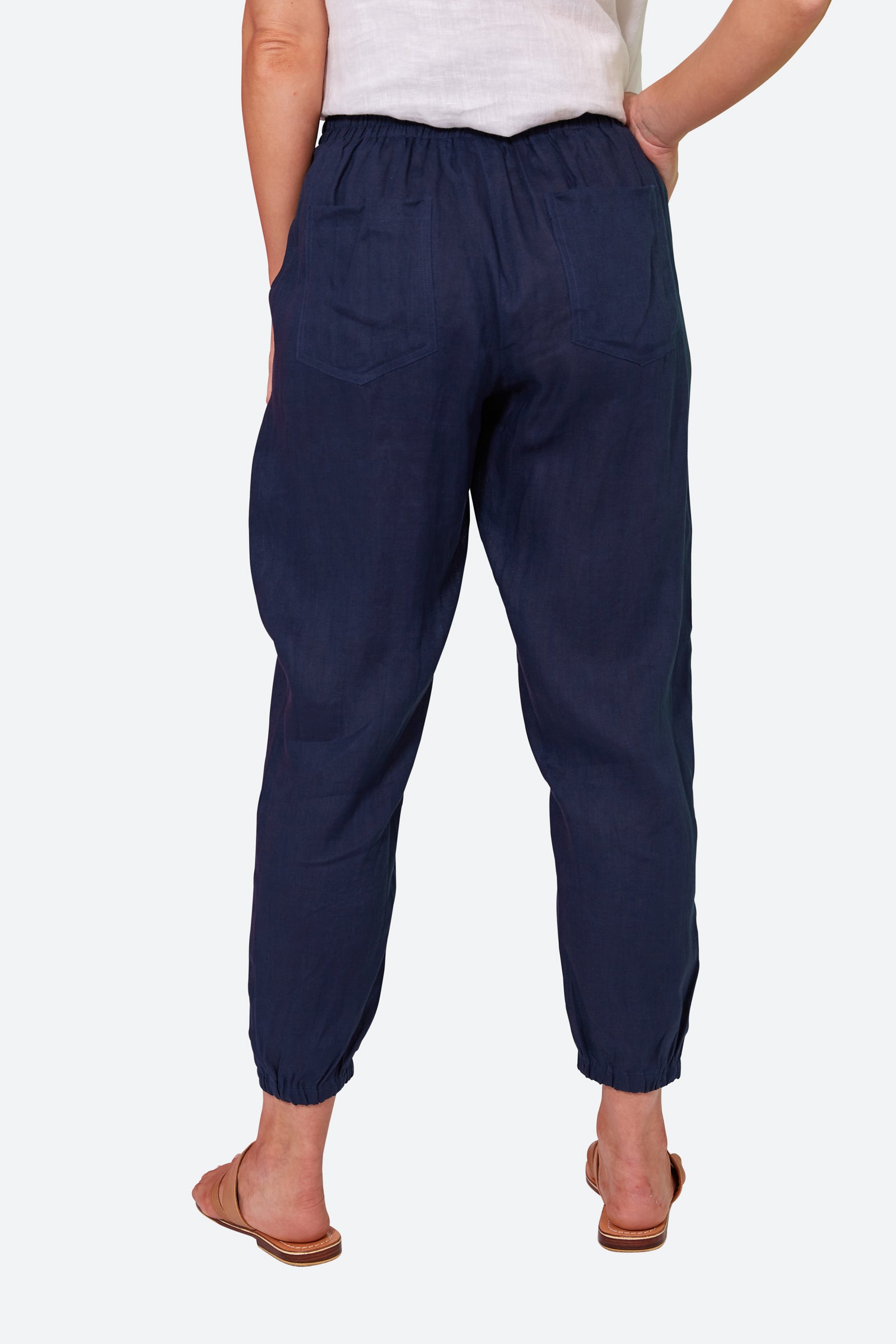 La Vie Pintuck Pant - Sapphire - eb&ive Clothing - Pant Relaxed Linen