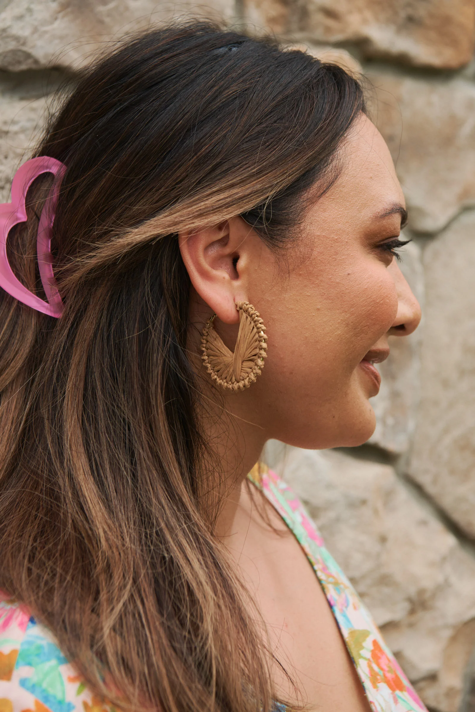 Jovial Raw Earring - Tan Hoop