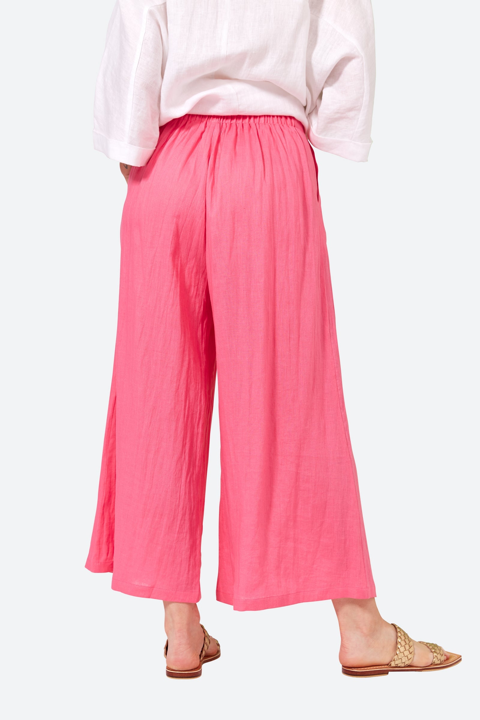 La Vie Crop Pant - Candy - eb&ive Clothing - Pant Relaxed Crop Linen