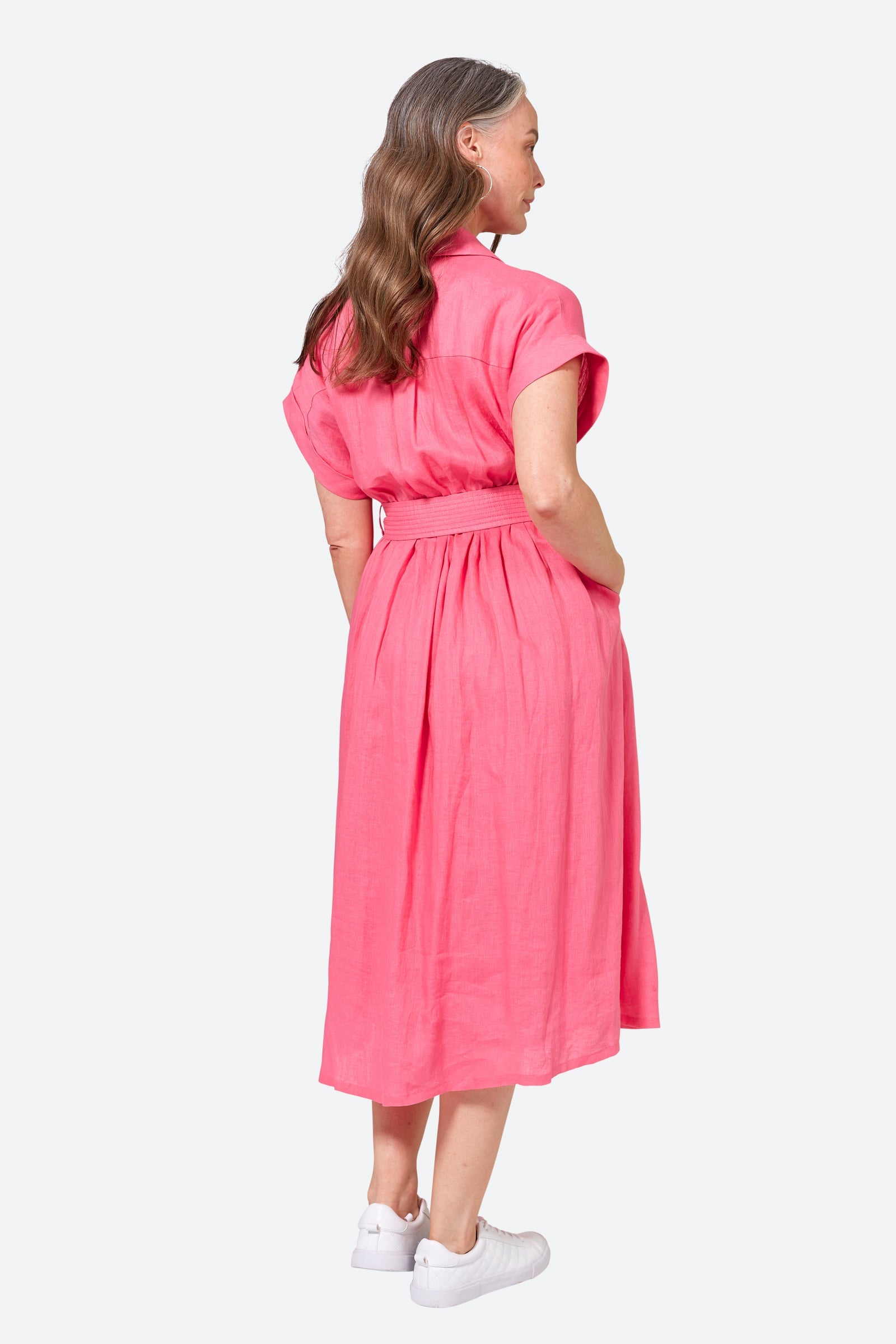 La Vie Shirt Dress - Candy - eb&ive Clothing - Shirt Dress Maxi Linen