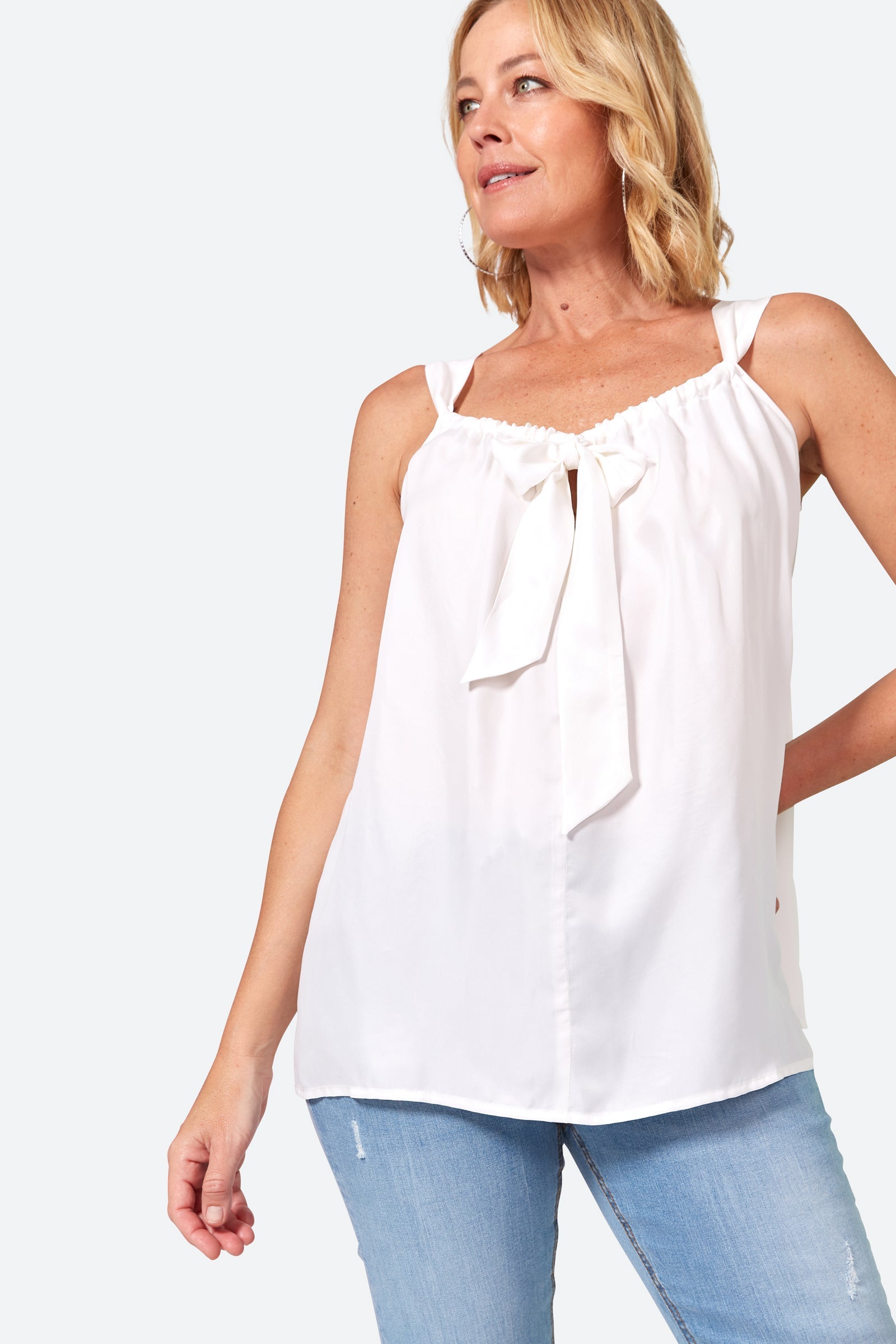 Elixir Tank - Blanc - eb&ive Clothing - Top Strappy Cupro