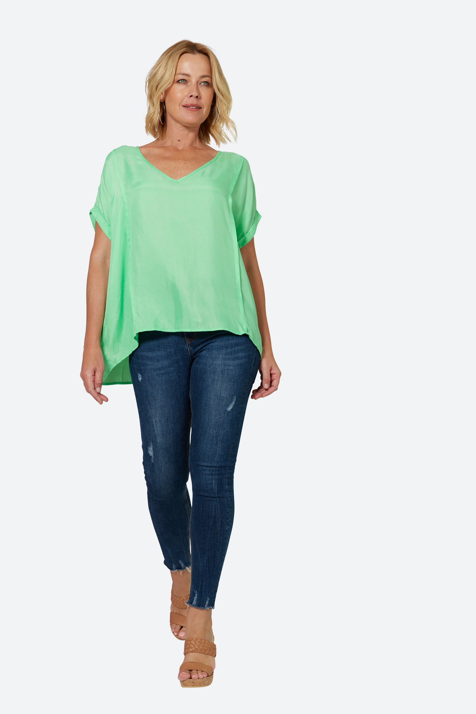 Elixir Top - Kiwi - eb&ive Clothing - Top S/S Cupro