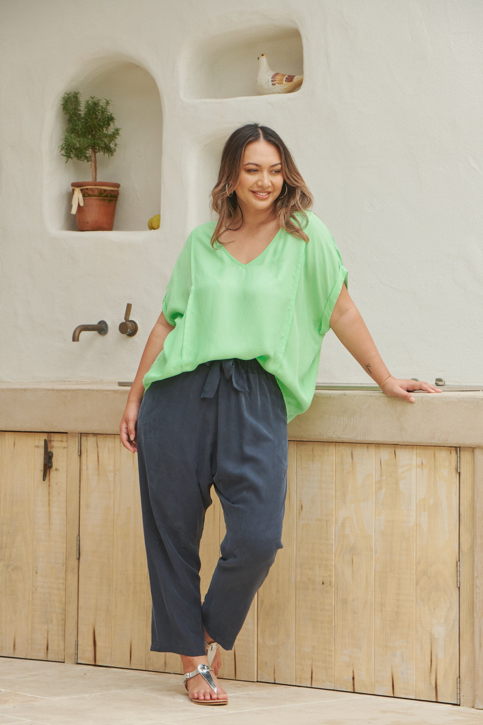 Elixir Top - Kiwi - eb&ive Clothing - Top S/S Cupro