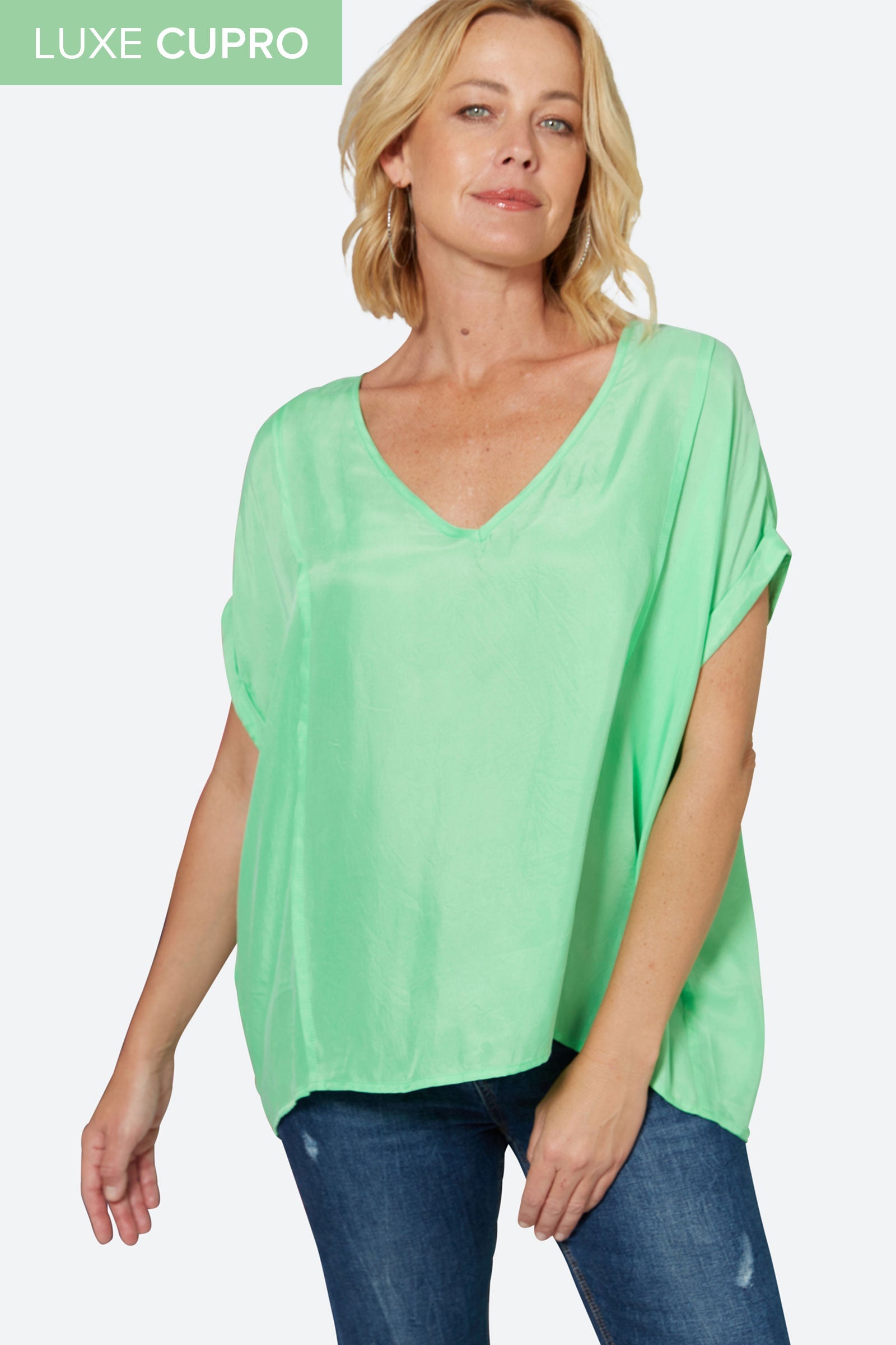 Elixir Top - Kiwi - eb&ive Clothing - Top S/S Cupro