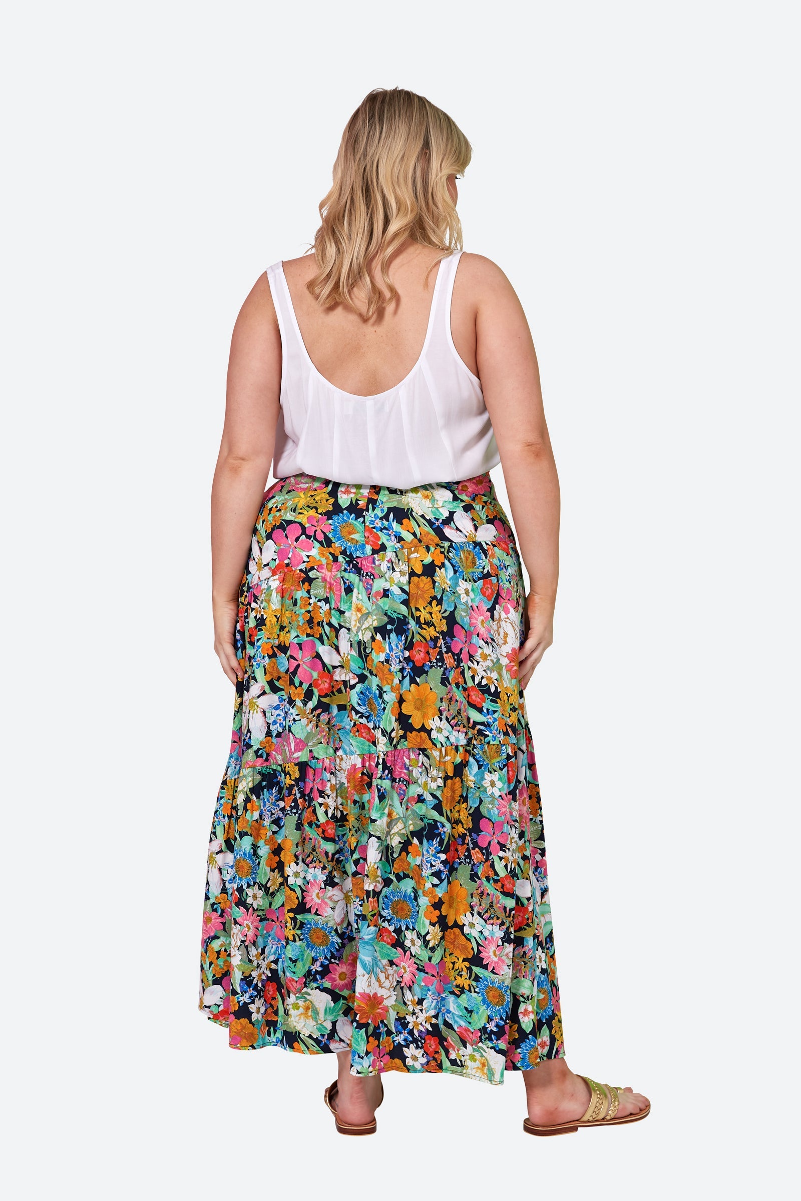 Esprit Maxi Skirt - Navy Flourish - eb&ive Clothing - Skirt Maxi