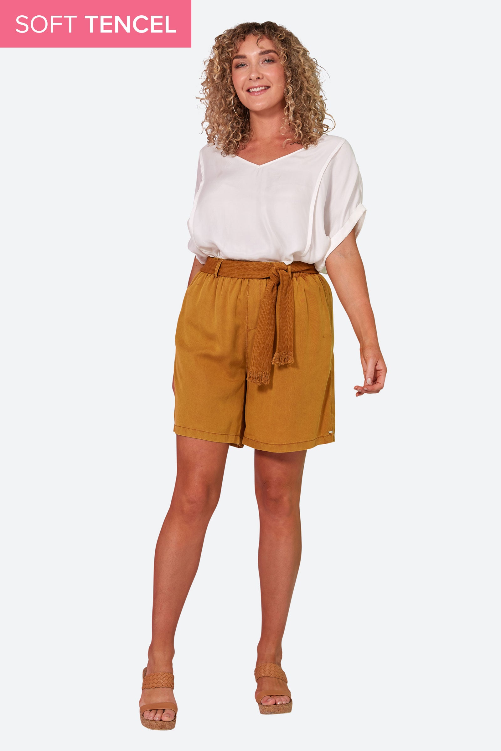 Elan Short - Honey - eb&ive Clothing - Short Woven