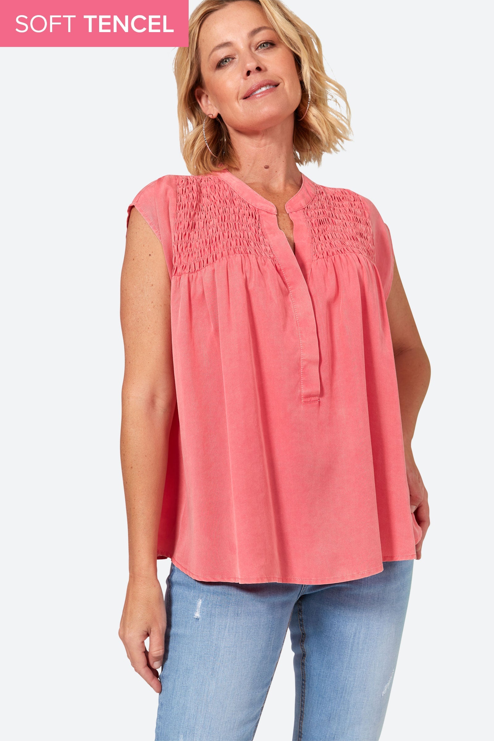 Elan Top - Lychee - eb&ive Clothing - Top Sleeveless