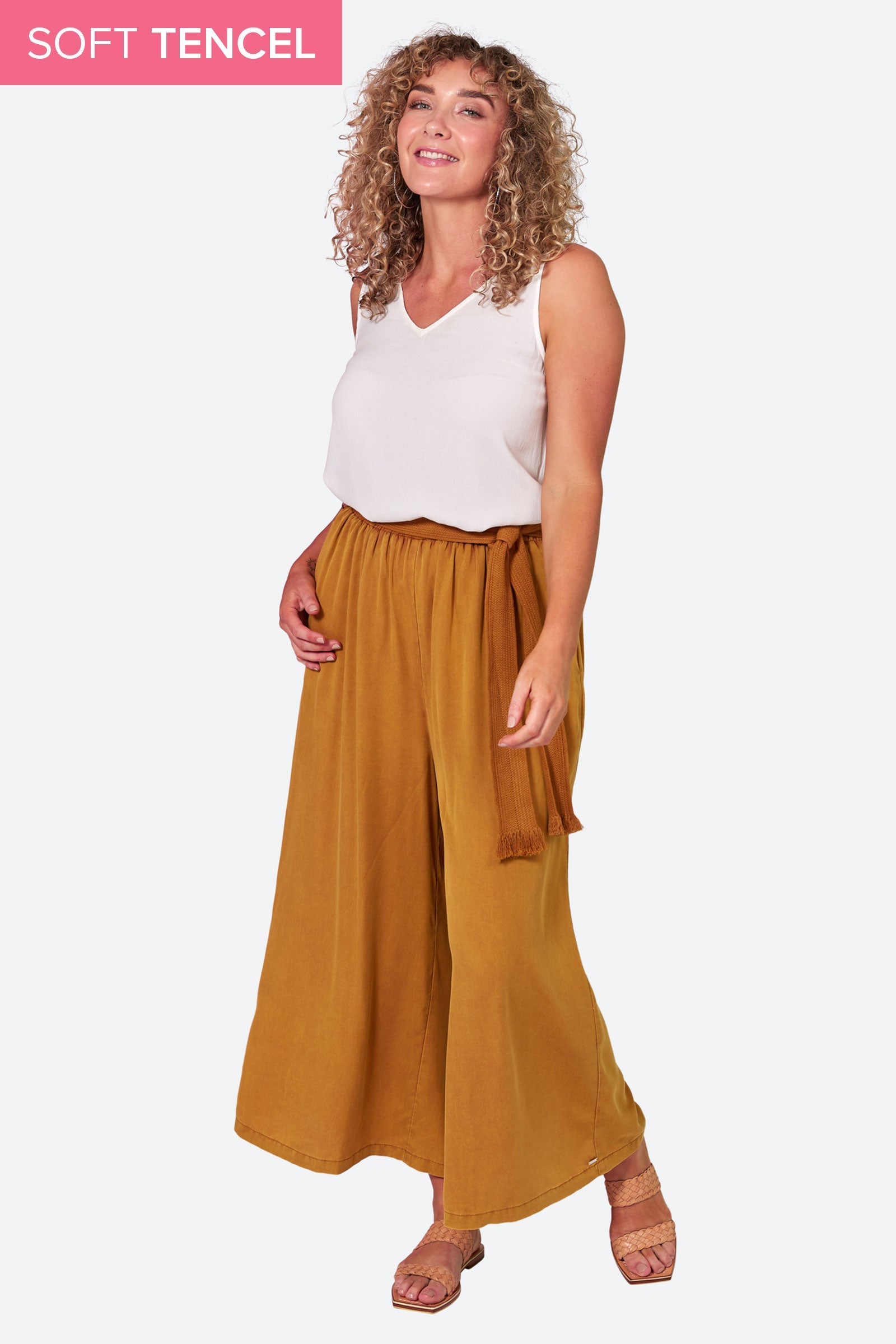 Elan Pant - Honey - eb&ive Clothing - Pant Wide