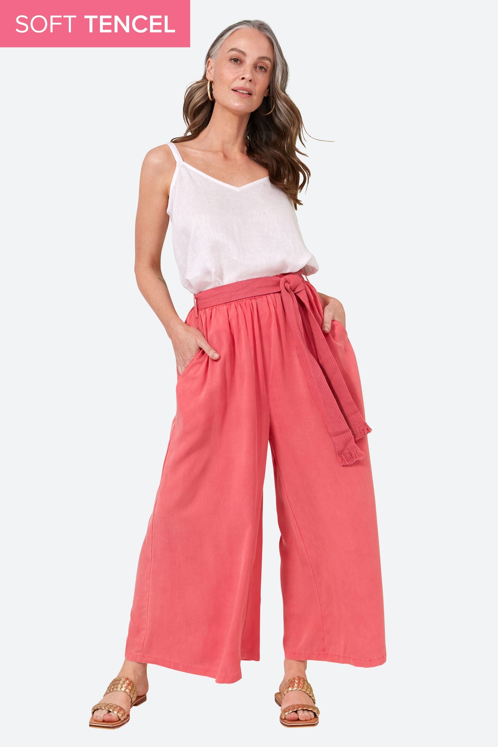 Elan Pant - Lychee - eb&ive Clothing - Pant Wide