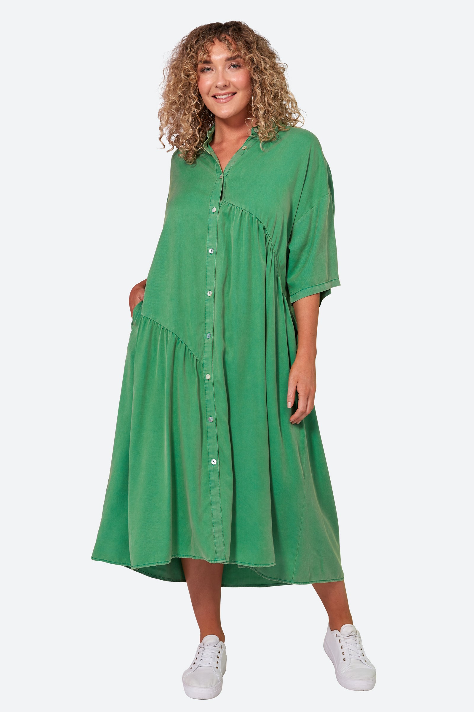 Elan Shirt Dress - Meadow - eb&ive Clothing - Shirt Dress One Size