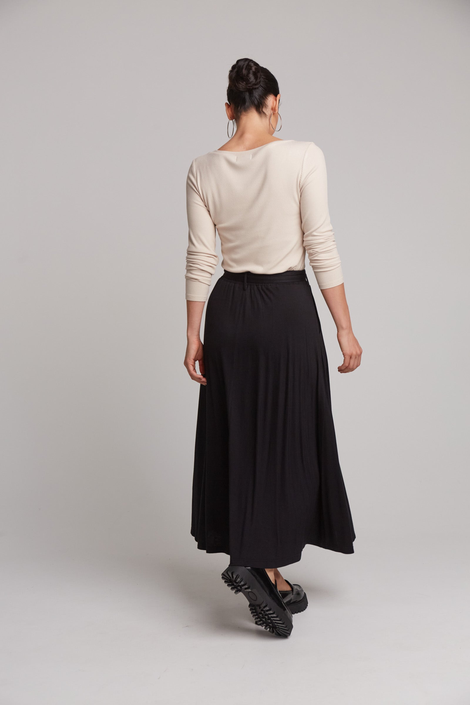 Studio Jersey Tie Skirt - Ebony