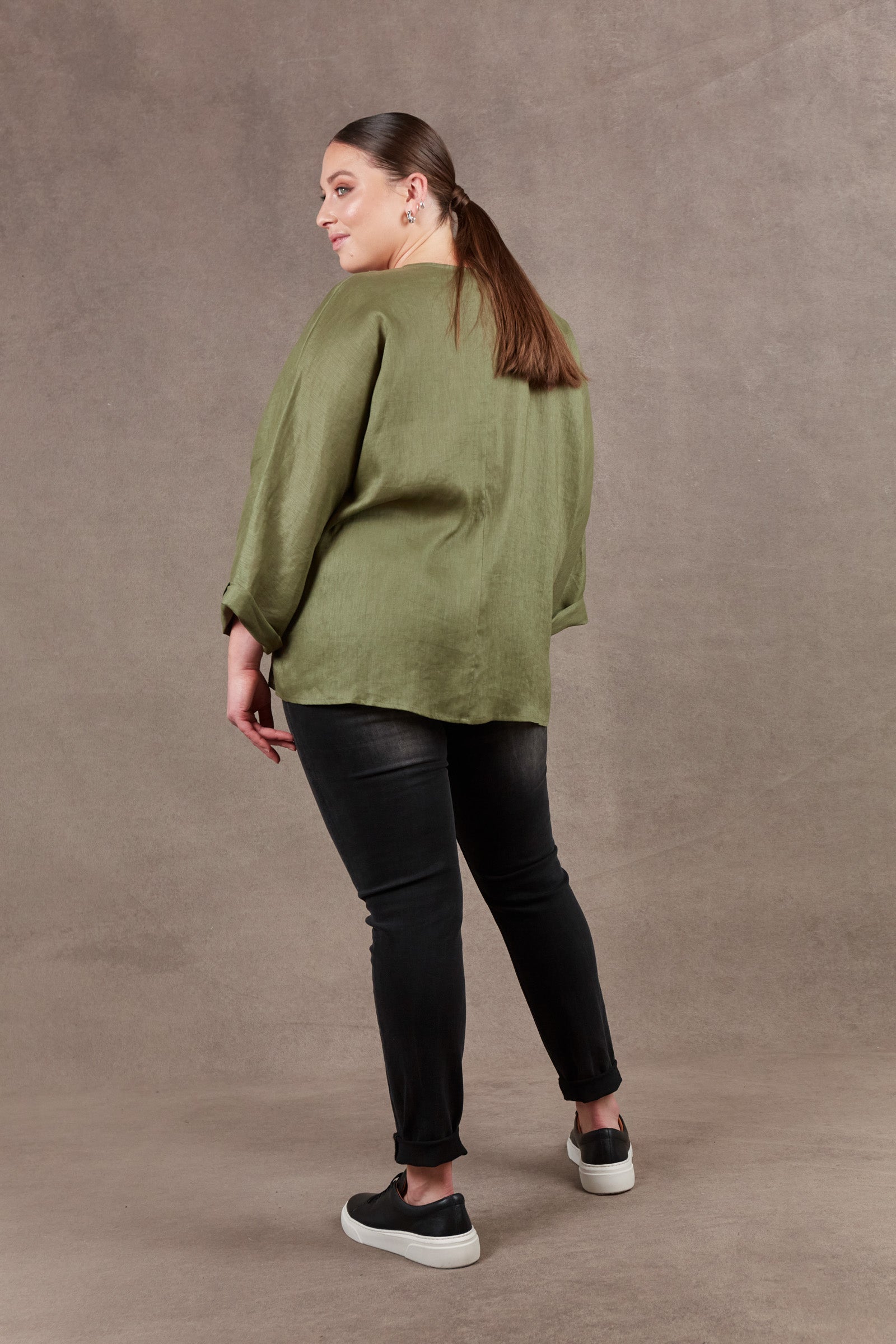 Nama Relax Top - Fern - eb&ive Clothing - Top L/S Linen One Size