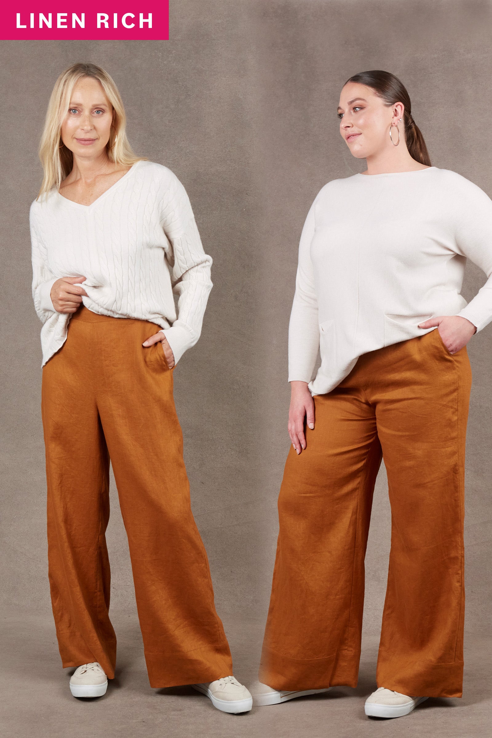 Nama Pant - Ochre - eb&ive Clothing - Pant Relaxed Linen