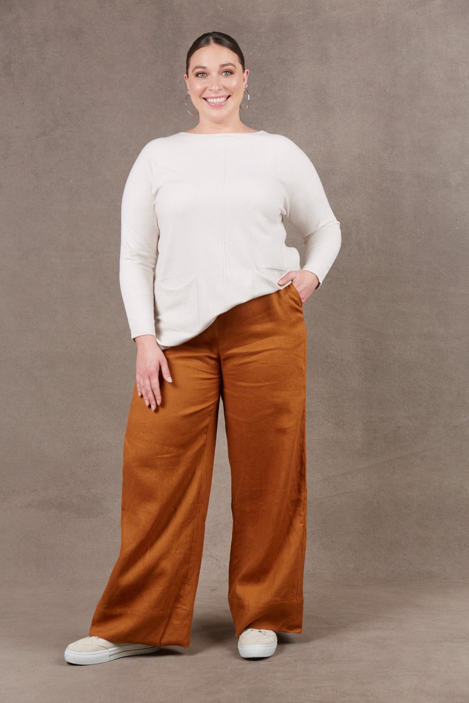 Nama Pant - Ochre - eb&ive Clothing - Pant Relaxed Linen