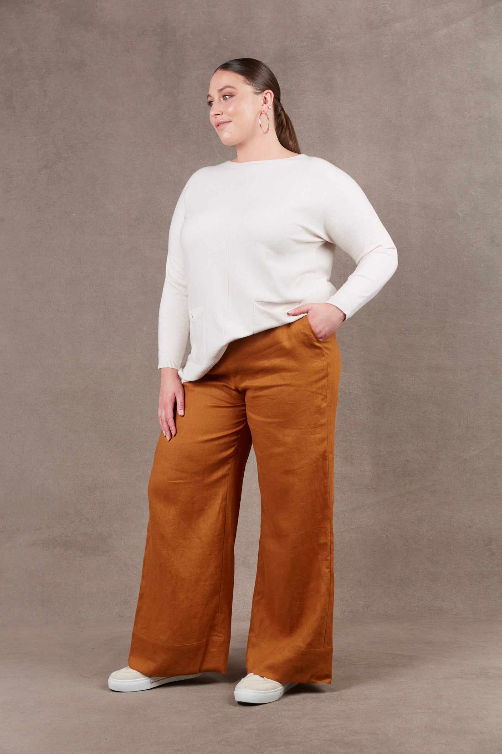 Nama Pant - Ochre - eb&ive Clothing - Pant Relaxed Linen