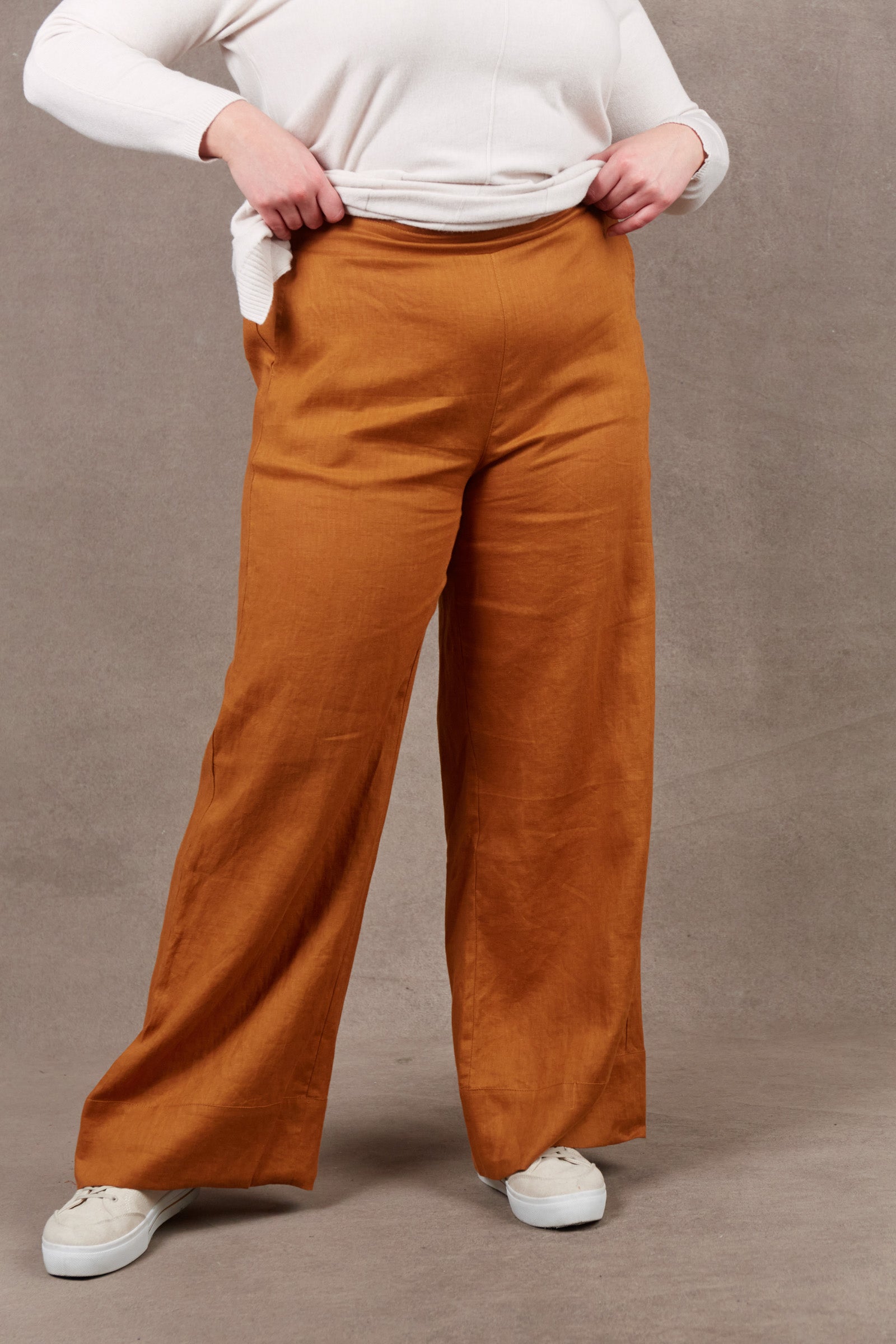 Nama Pant - Ochre - eb&ive Clothing - Pant Relaxed Linen