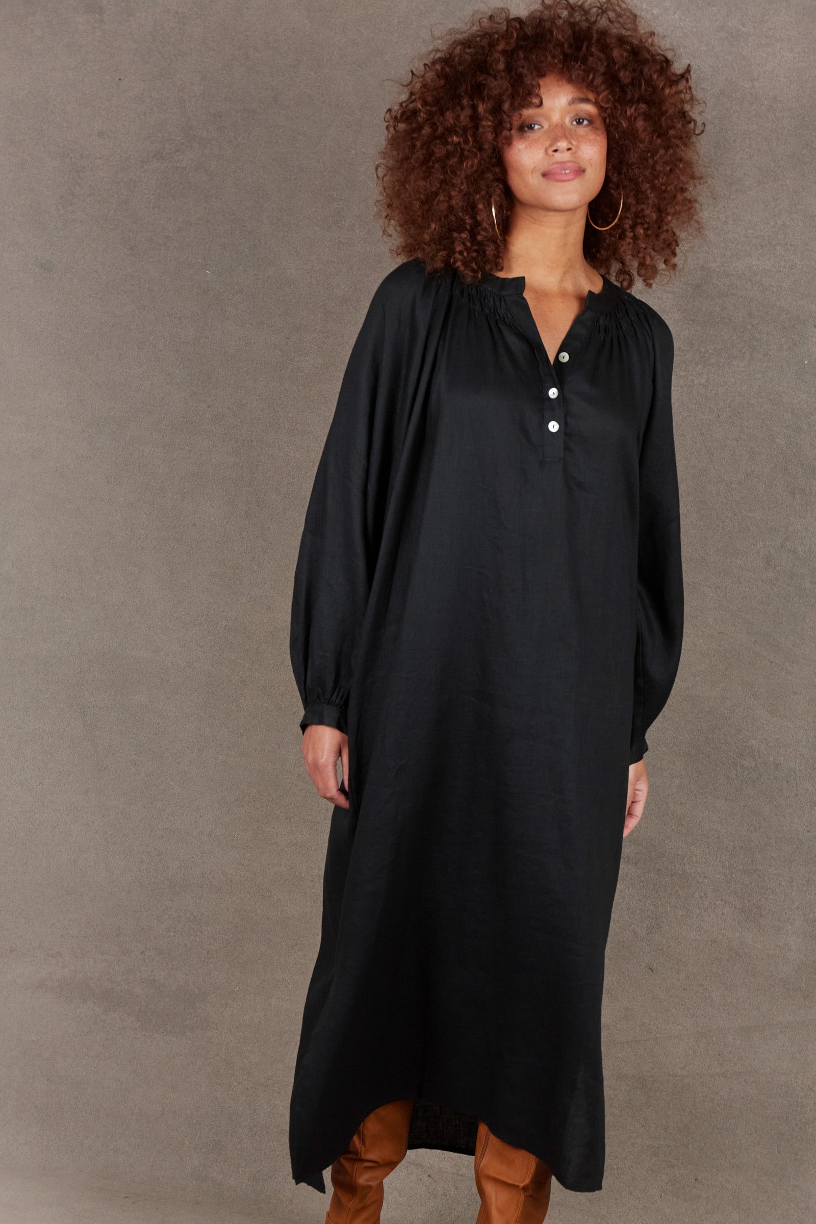 Nama Dress - Ebony - eb&ive Clothing - Dress Maxi Linen