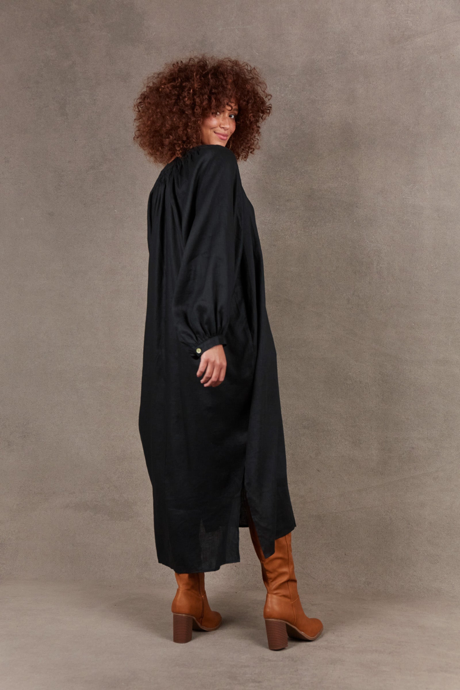 Nama Dress - Ebony - eb&ive Clothing - Dress Maxi Linen