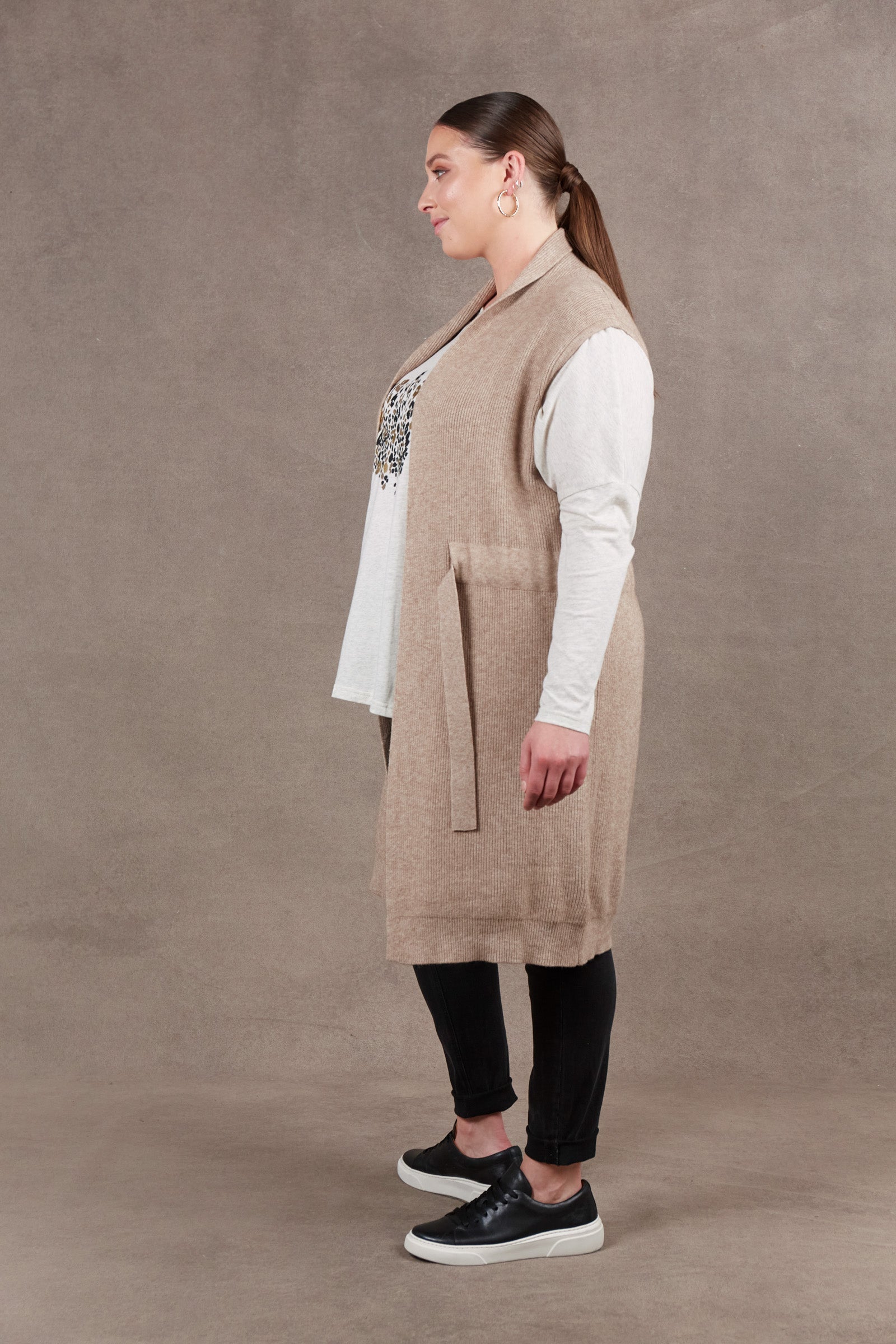 Nawi Vest - Barley - eb&ive Clothing - Knit Vest Long One Size