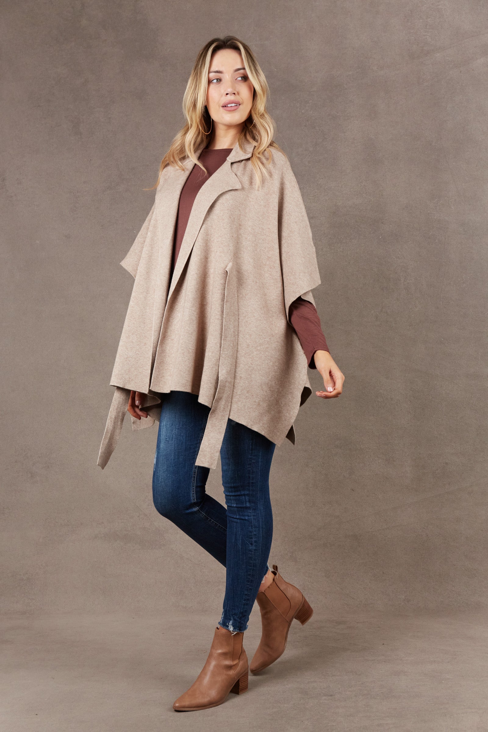 Nawi Cape - Barley - eb&ive Clothing - Knit Cape