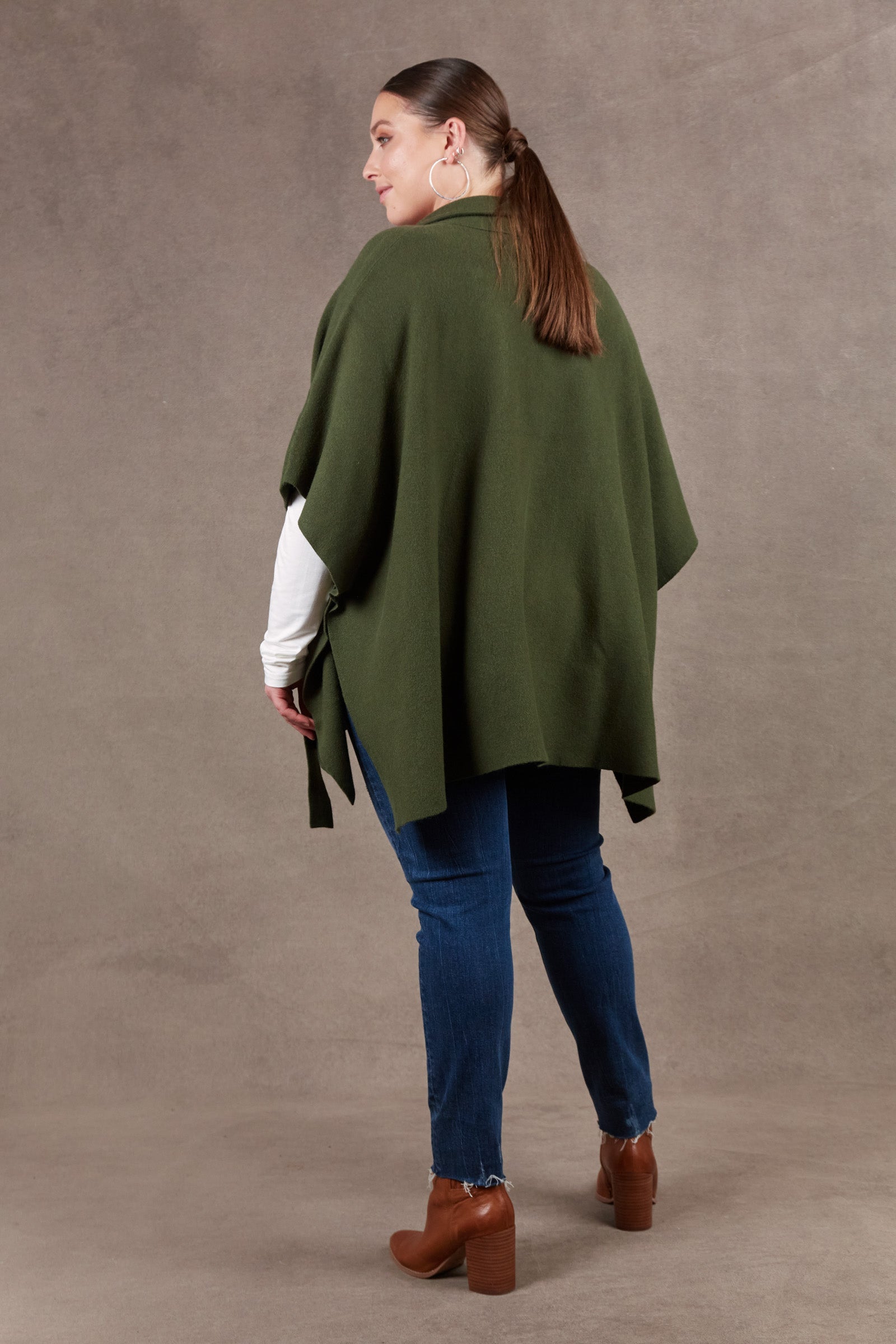 Nawi Cape - Olive - eb&ive Clothing - Knit Cape