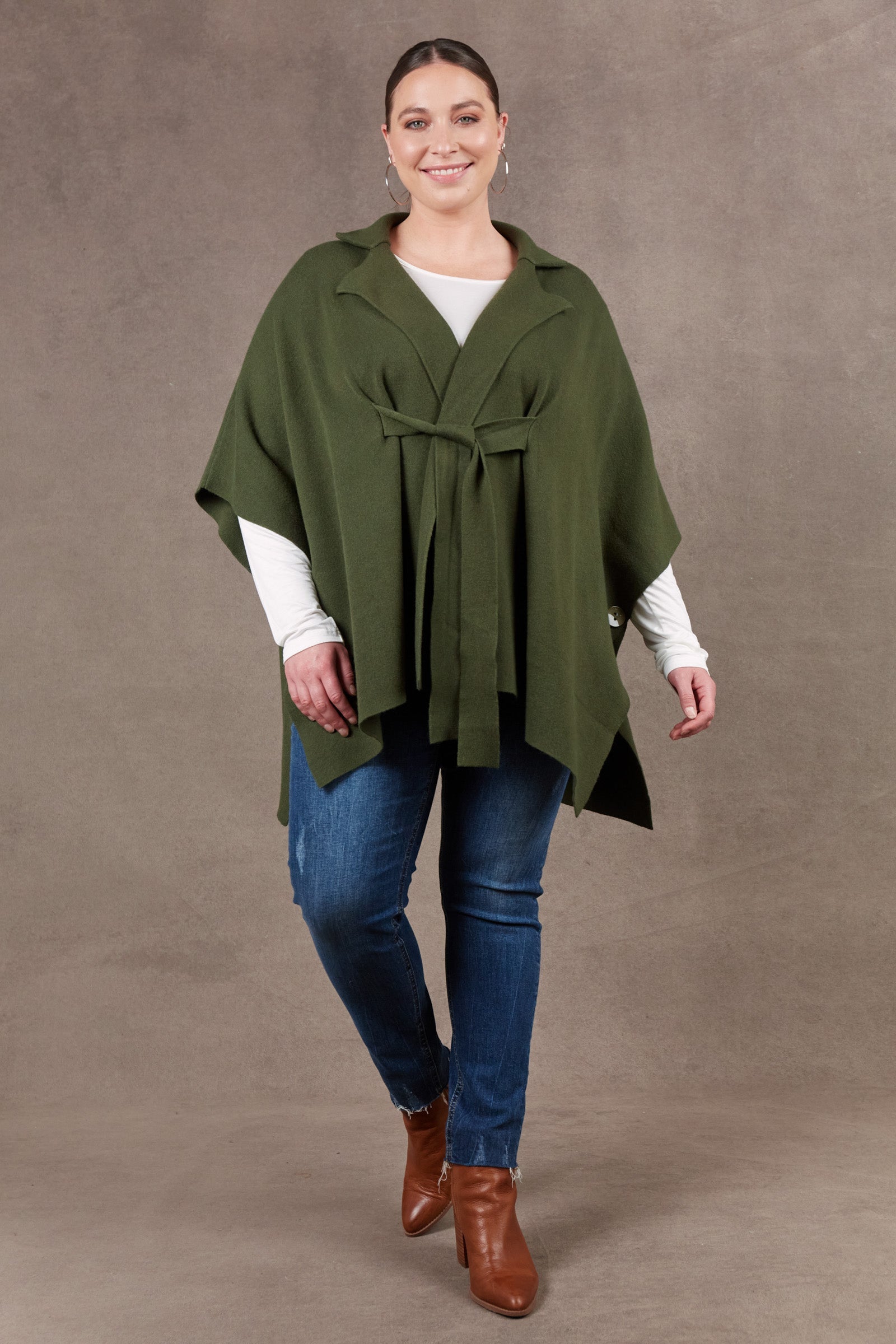 Nawi Cape - Olive - eb&ive Clothing - Knit Cape