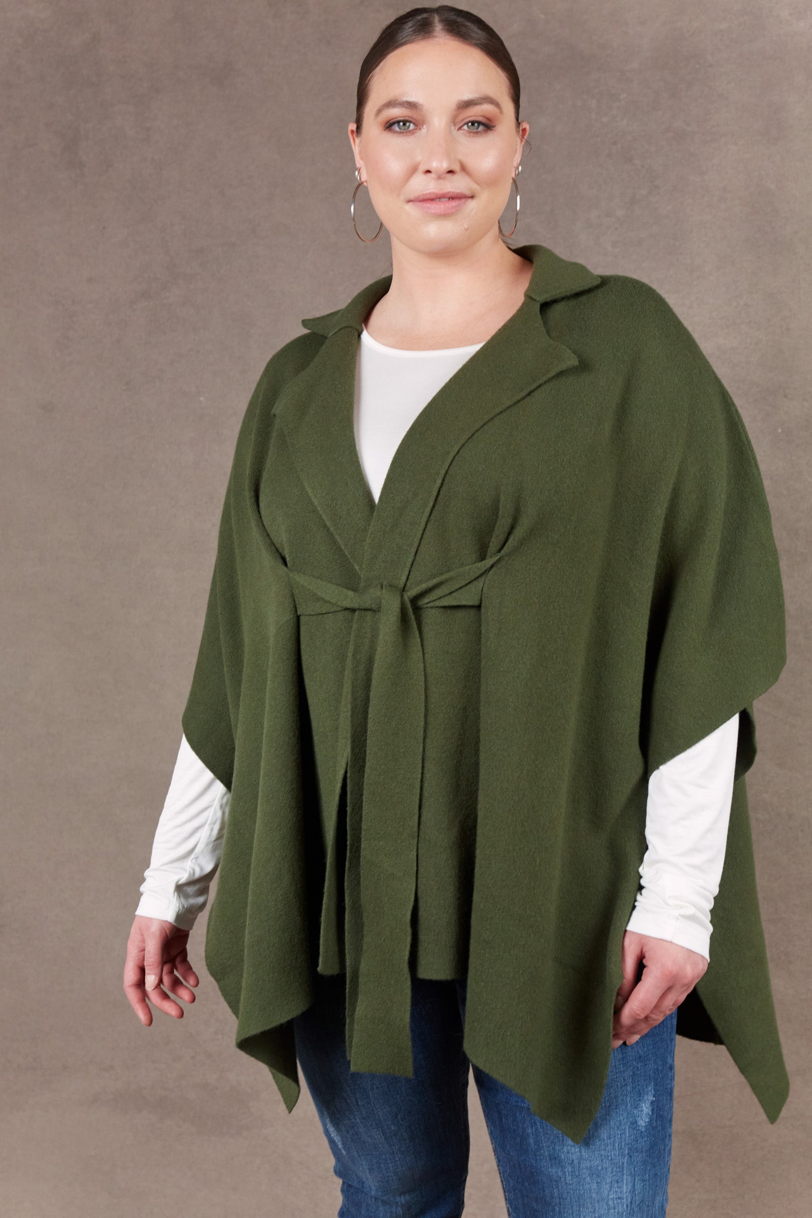 Nawi Cape - Olive - eb&ive Clothing - Knit Cape