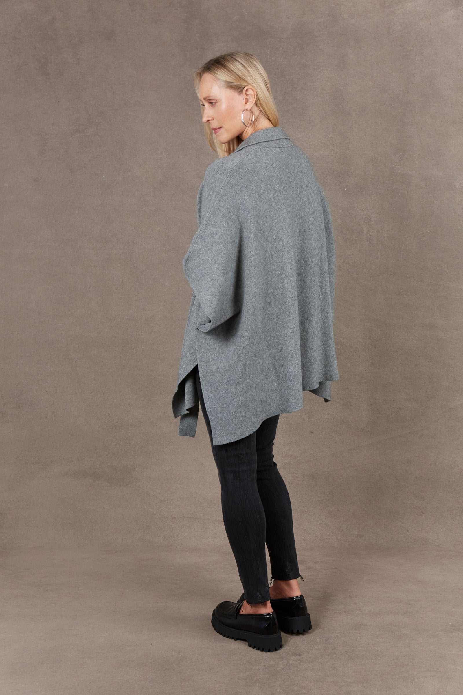 Nawi Cape - Smoke - eb&ive Clothing - Knit Cape