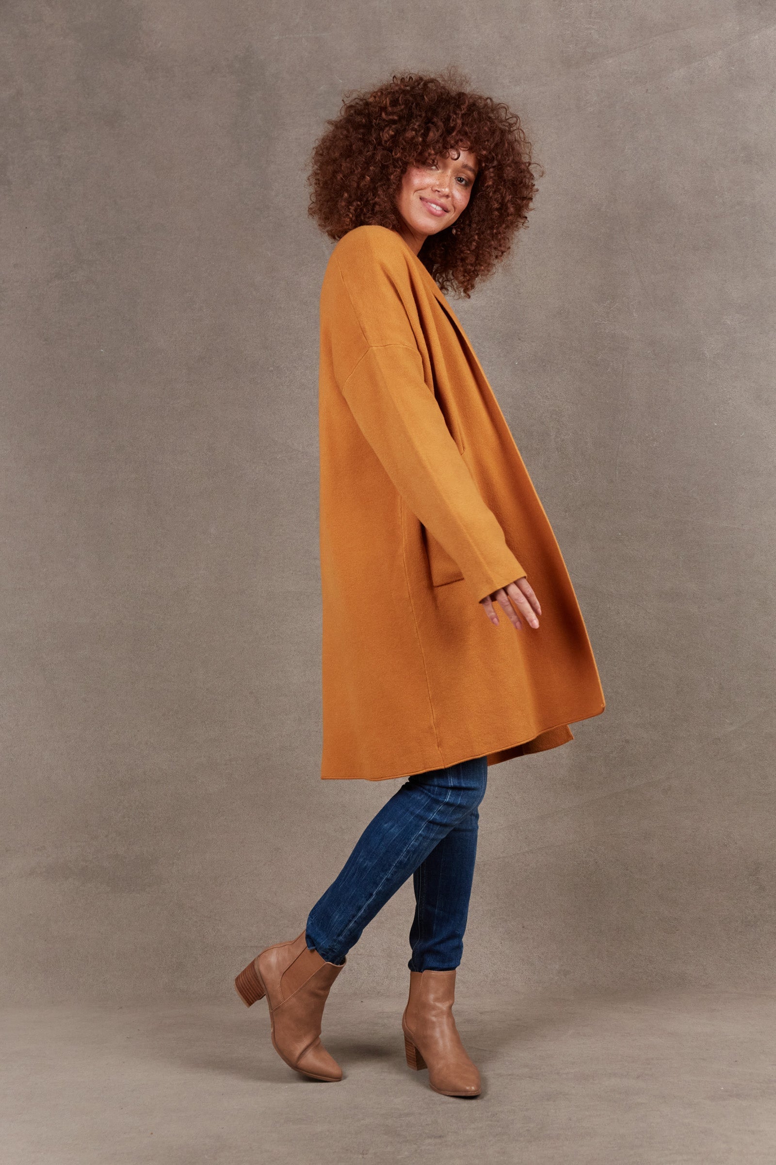 Alawa Cardigan - Ochre - eb&ive Clothing - Knit Cardigan Long One Size