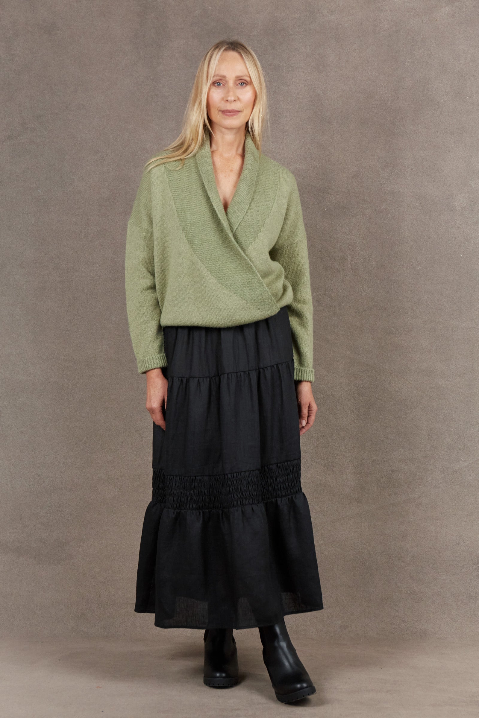 Paarl Crossover Knit - Sage - eb&ive Clothing - Knit Jumper