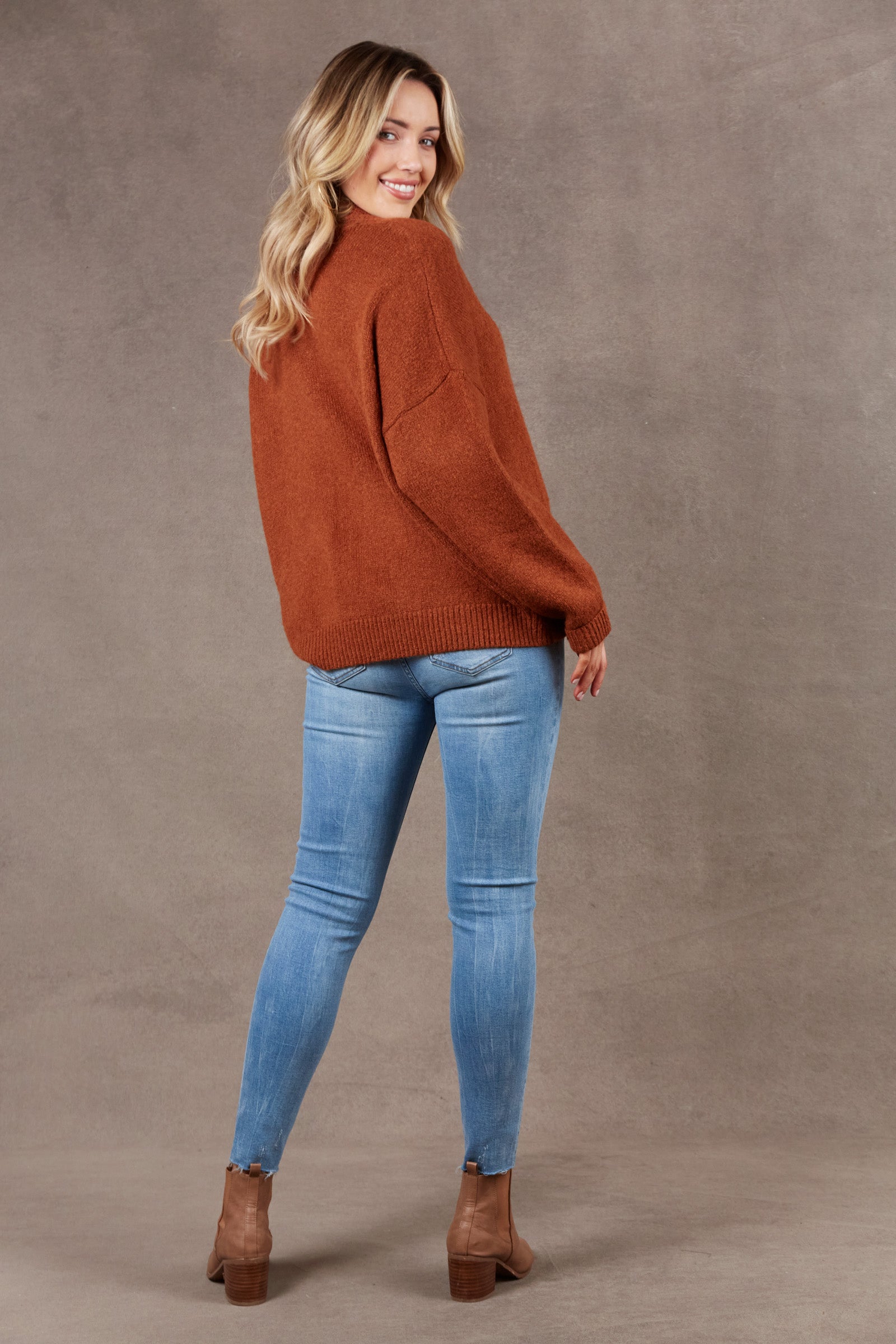 Paarl Crossover Knit - Ochre - eb&ive Clothing - Knit Jumper