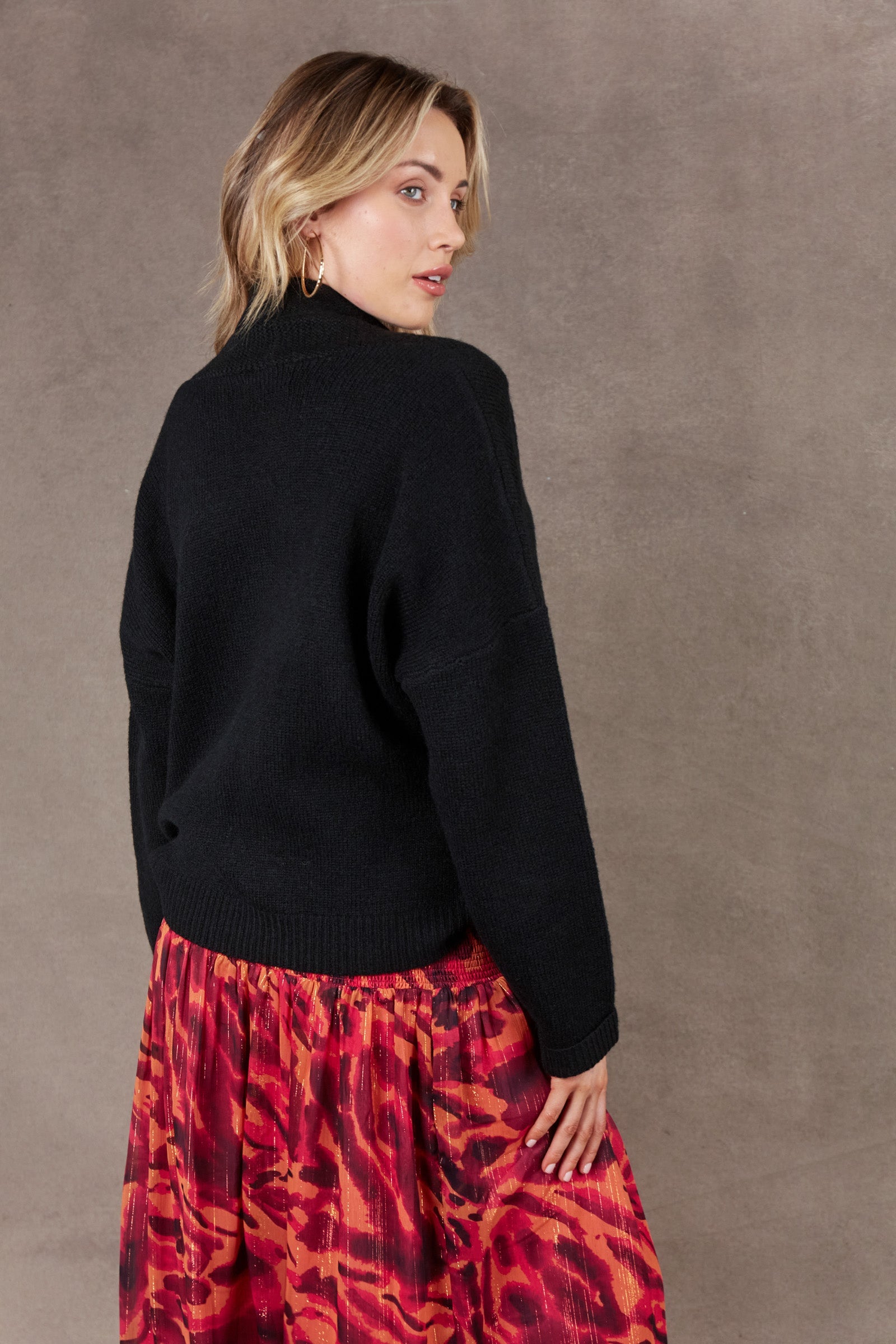 Paarl Crossover Knit - Ebony - eb&ive Clothing - Knit Jumper