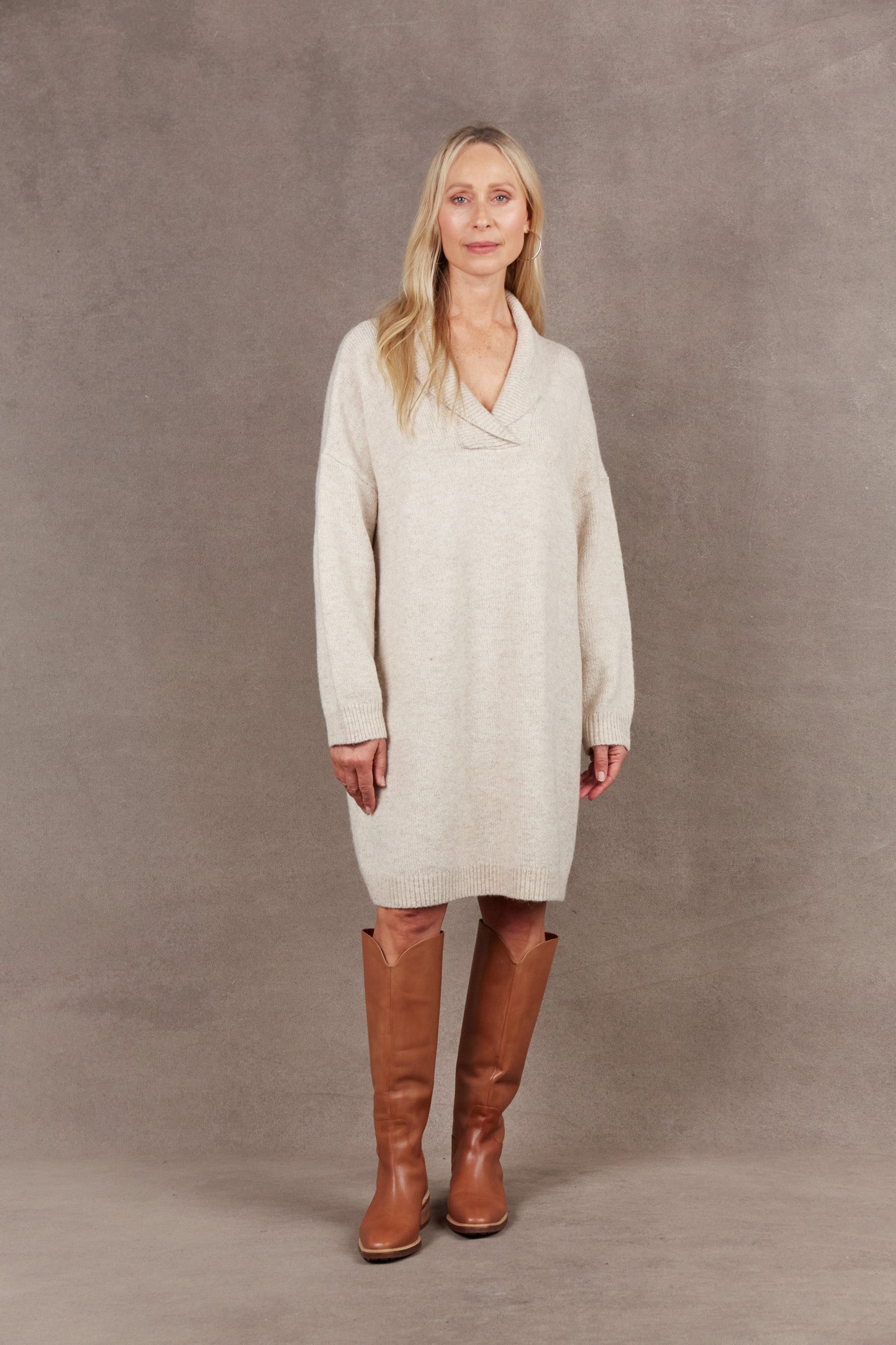 Paarl Top/Dress - Oat - eb&ive Clothing - Knit Jumper One Size